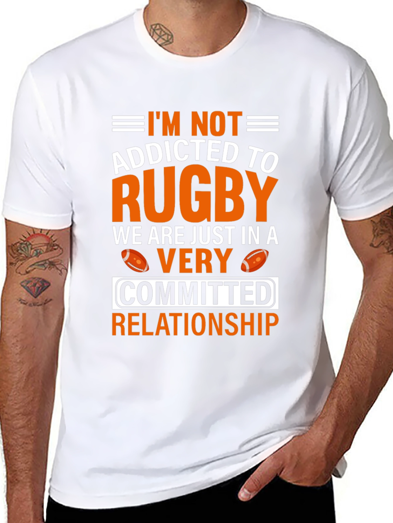 Black Rugby Addict Graphic T-Shirt - Sports Fan Apparel view 8