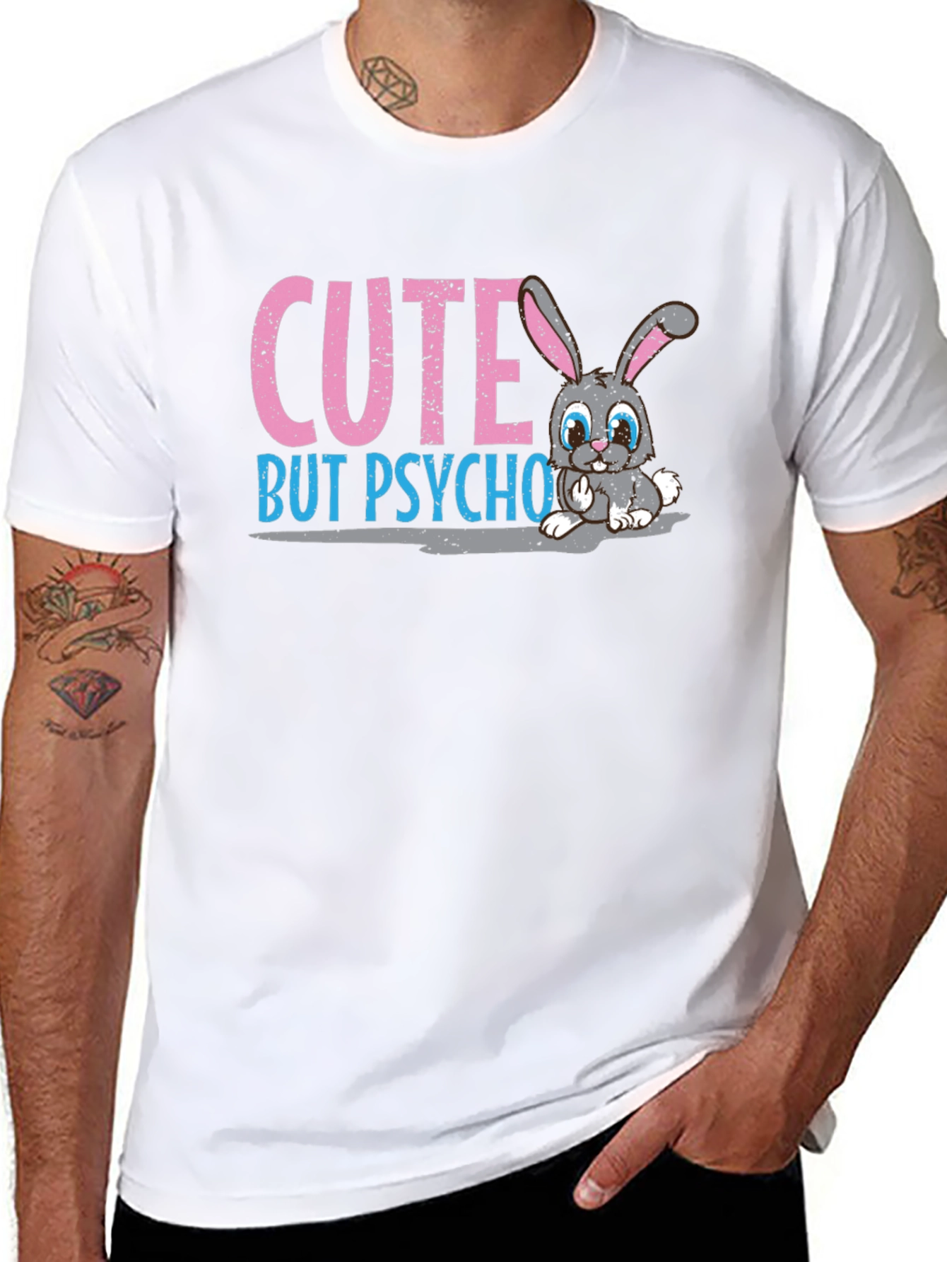 Black Cute But Psycho Bunny T-Shirt view 8