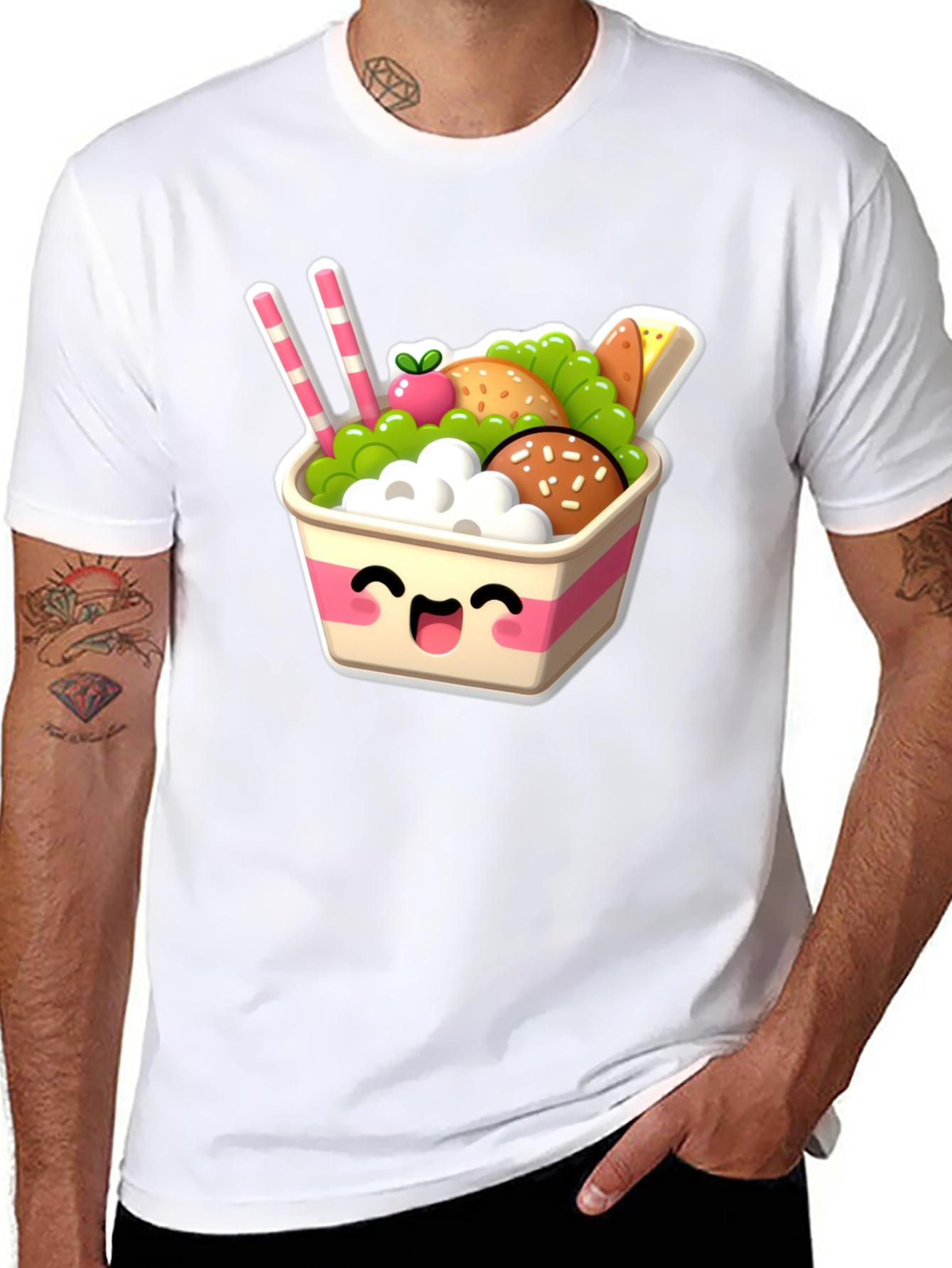 Black Kawaii Food Bowl Graphic Tee - Cute Comfort Style view 8