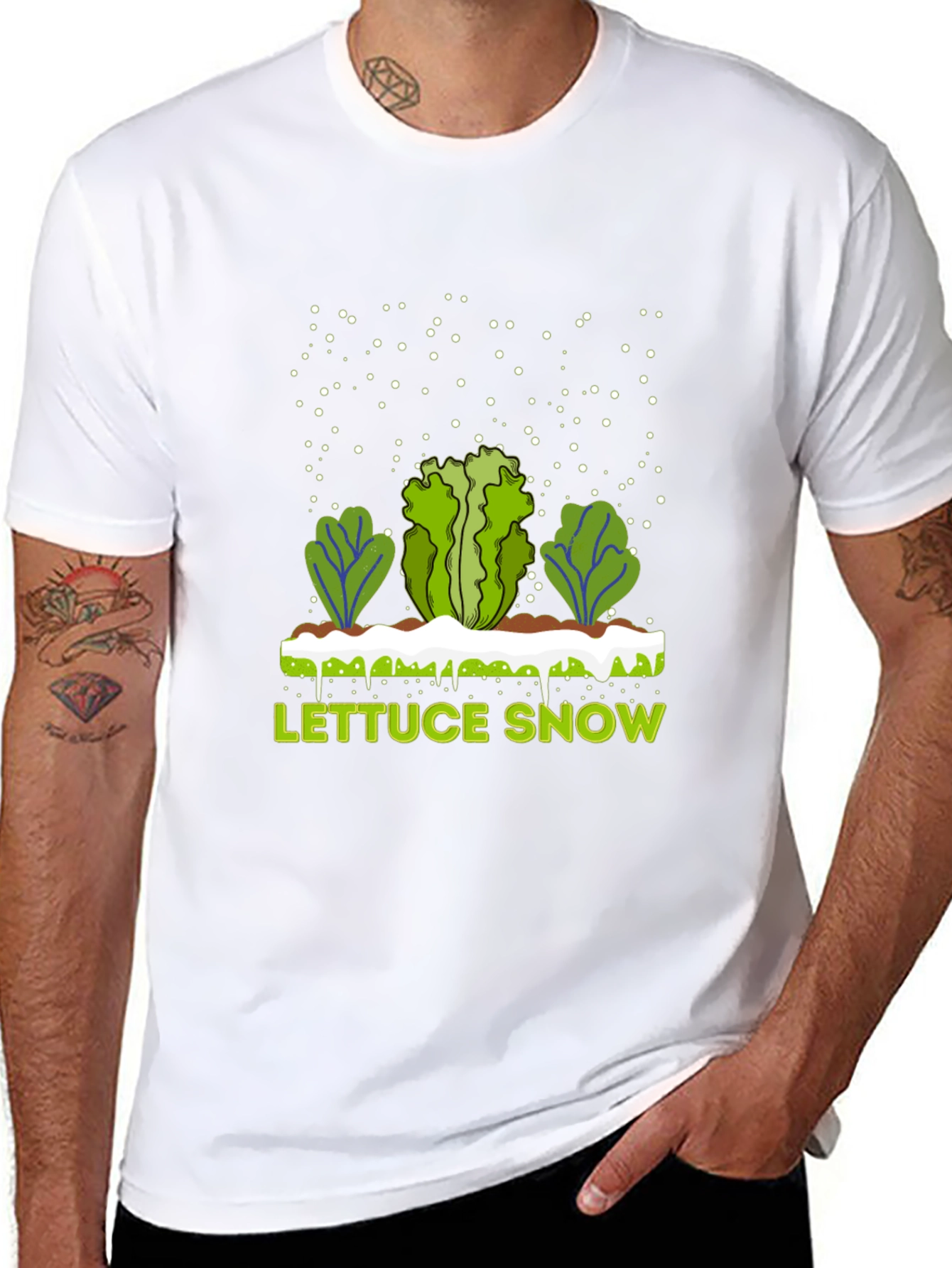 Black Lettuce Snow Novelty Graphic T-Shirt view 8