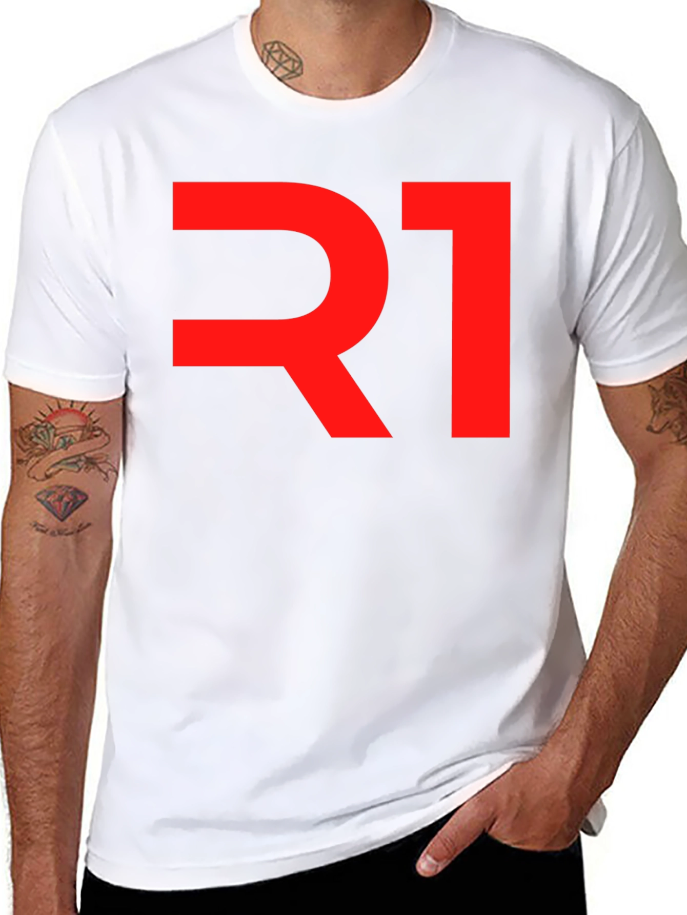 Black Bold R1 Graphic Tee - Statement Style view 8