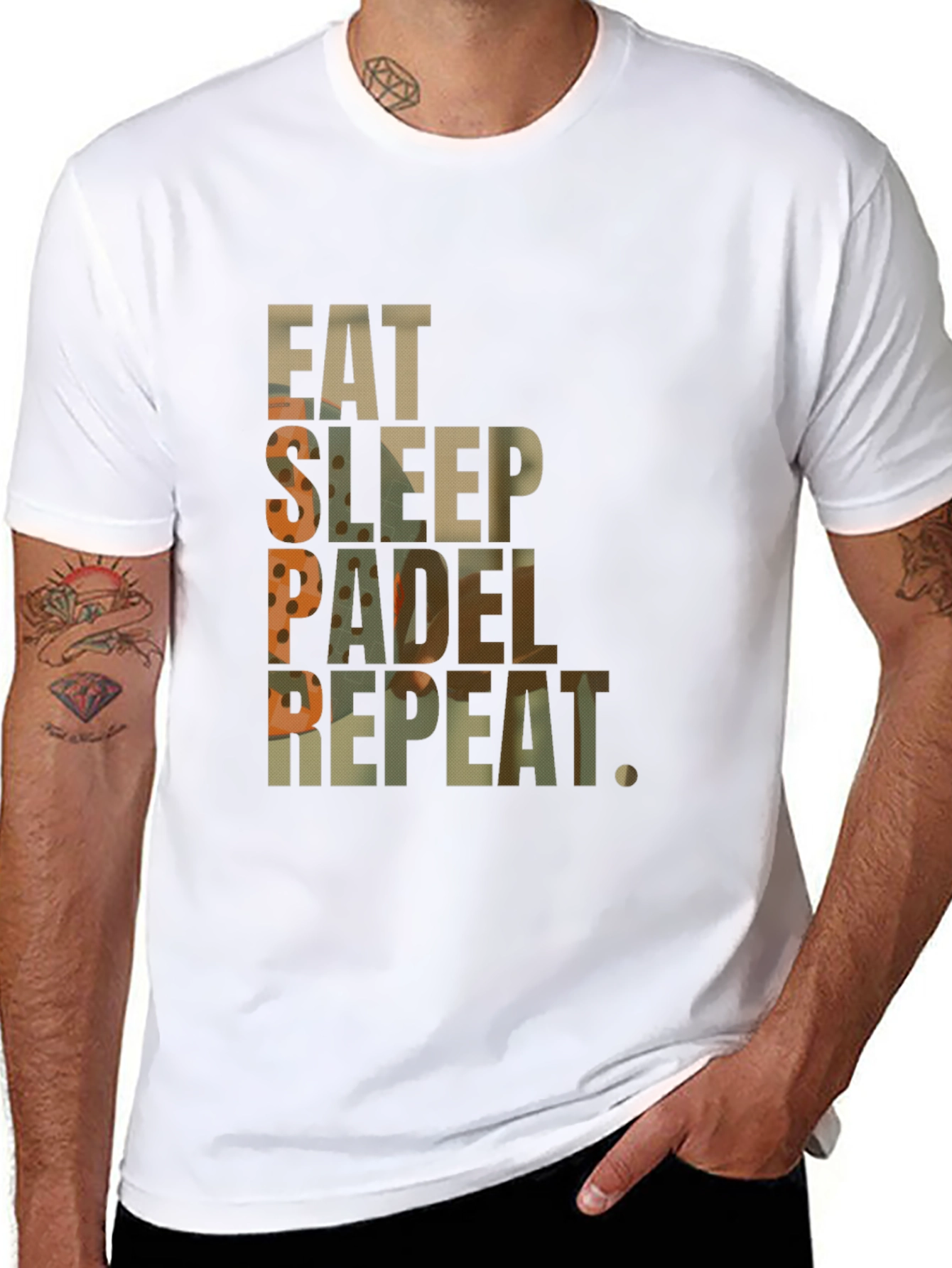 Black Eat Sleep Padel Repeat Black Graphic T-Shirt view 8