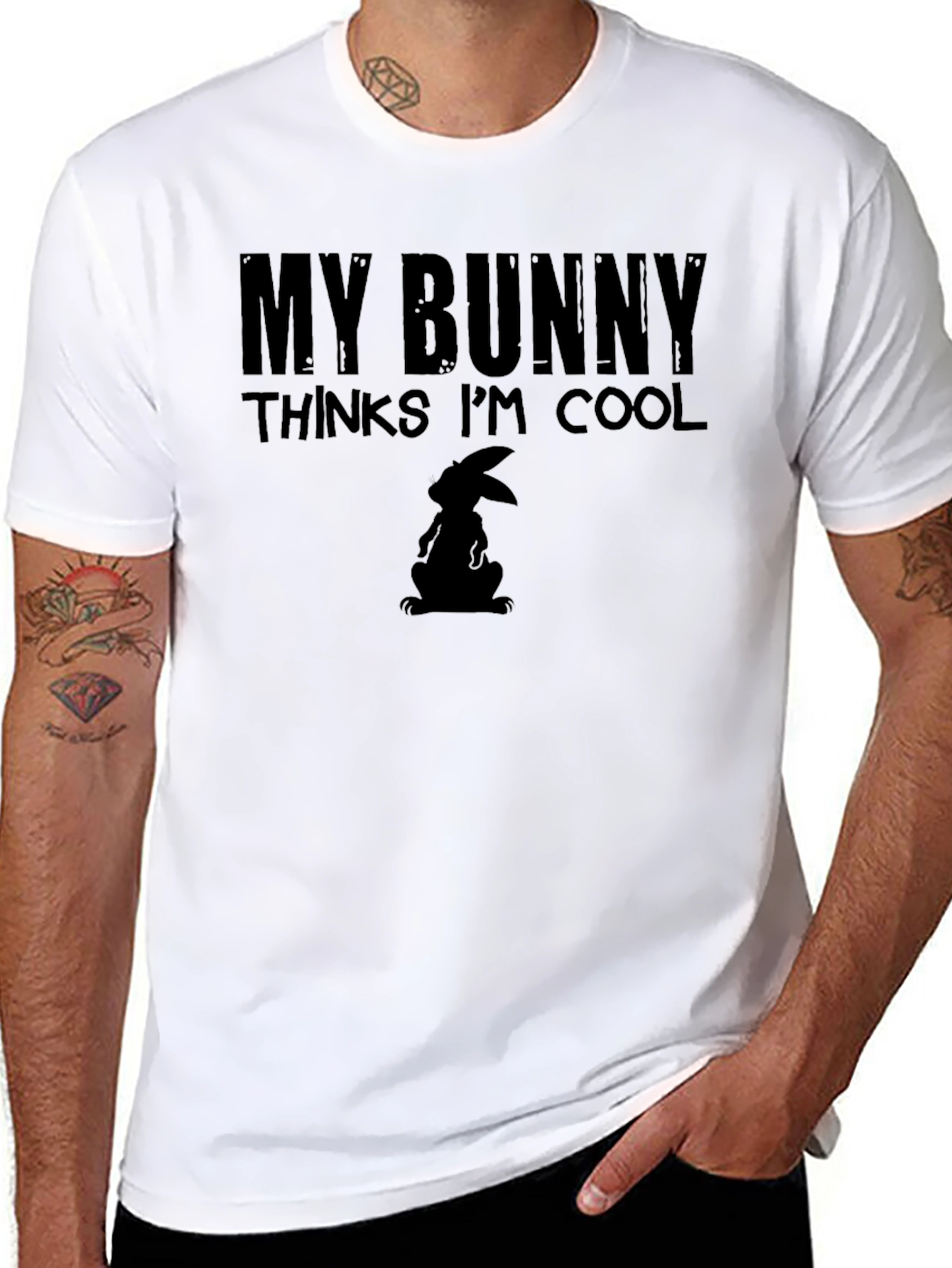 Black My Bunny Thinks I'm Cool T-Shirt view 8