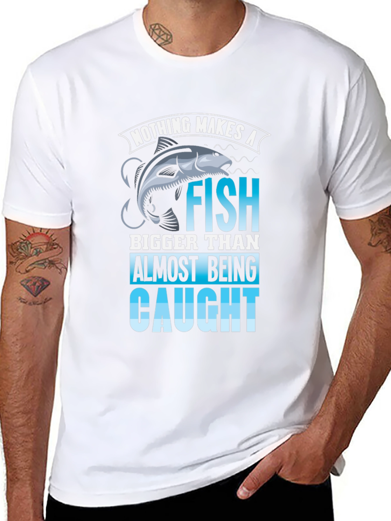 Black Fishing T-Shirt: Nothing Makes a Fish Bigger view 8