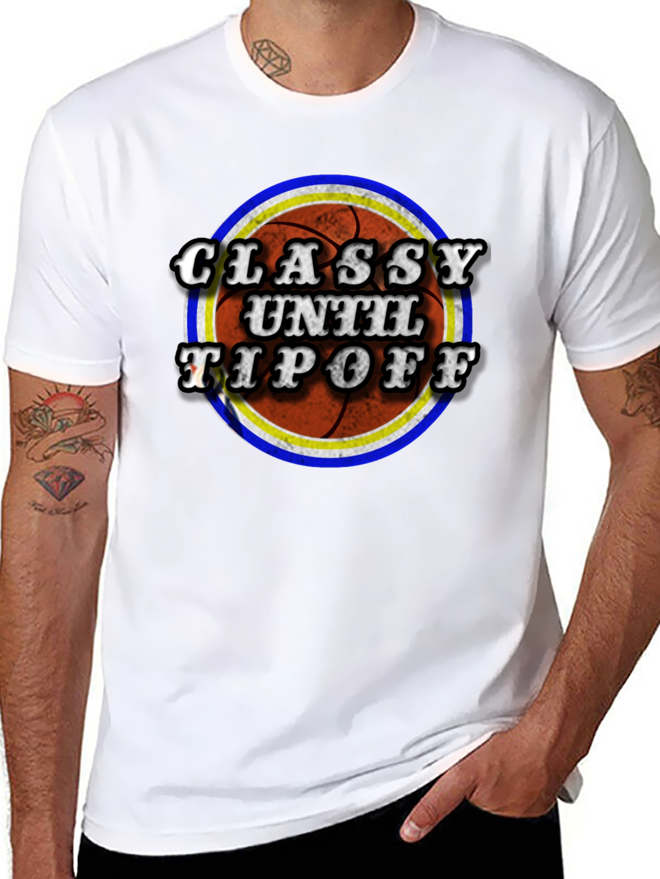 Black Classy Until Tipoff Basketball Graphic Tee view 8