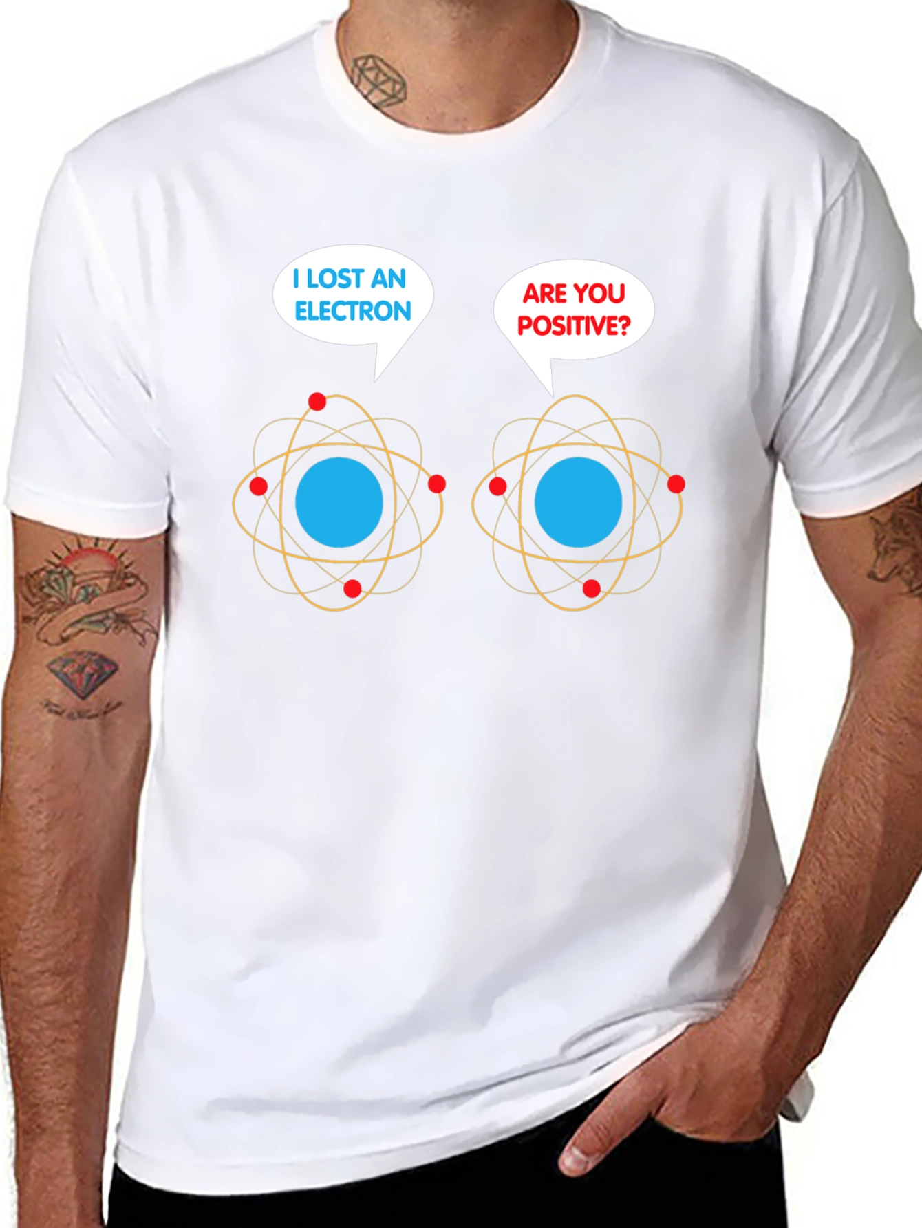 Black Lost Electron T-Shirt: Funny Chemistry Pun Tee view 8