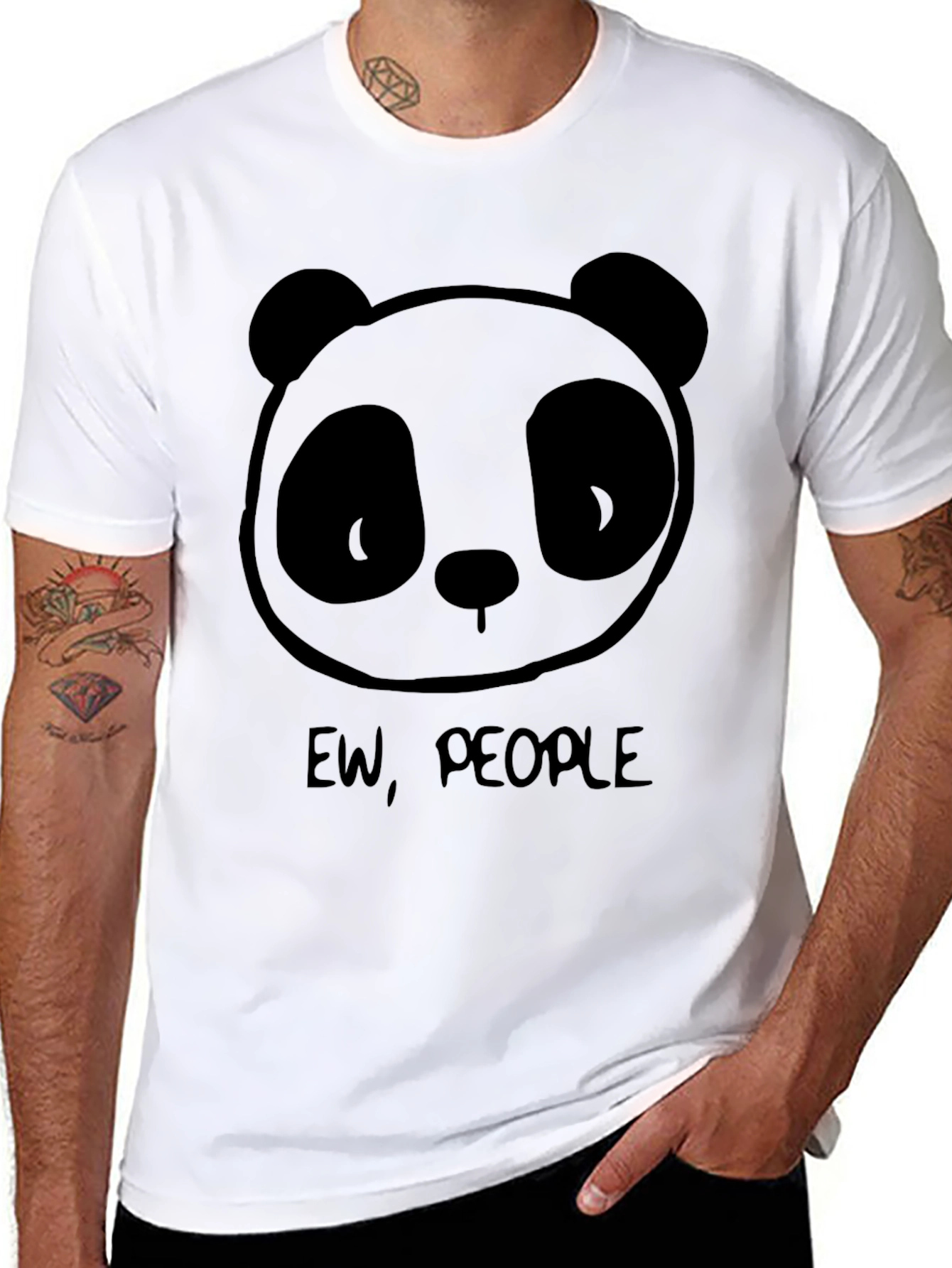 Black Ew People Panda Graphic T-Shirt view 8