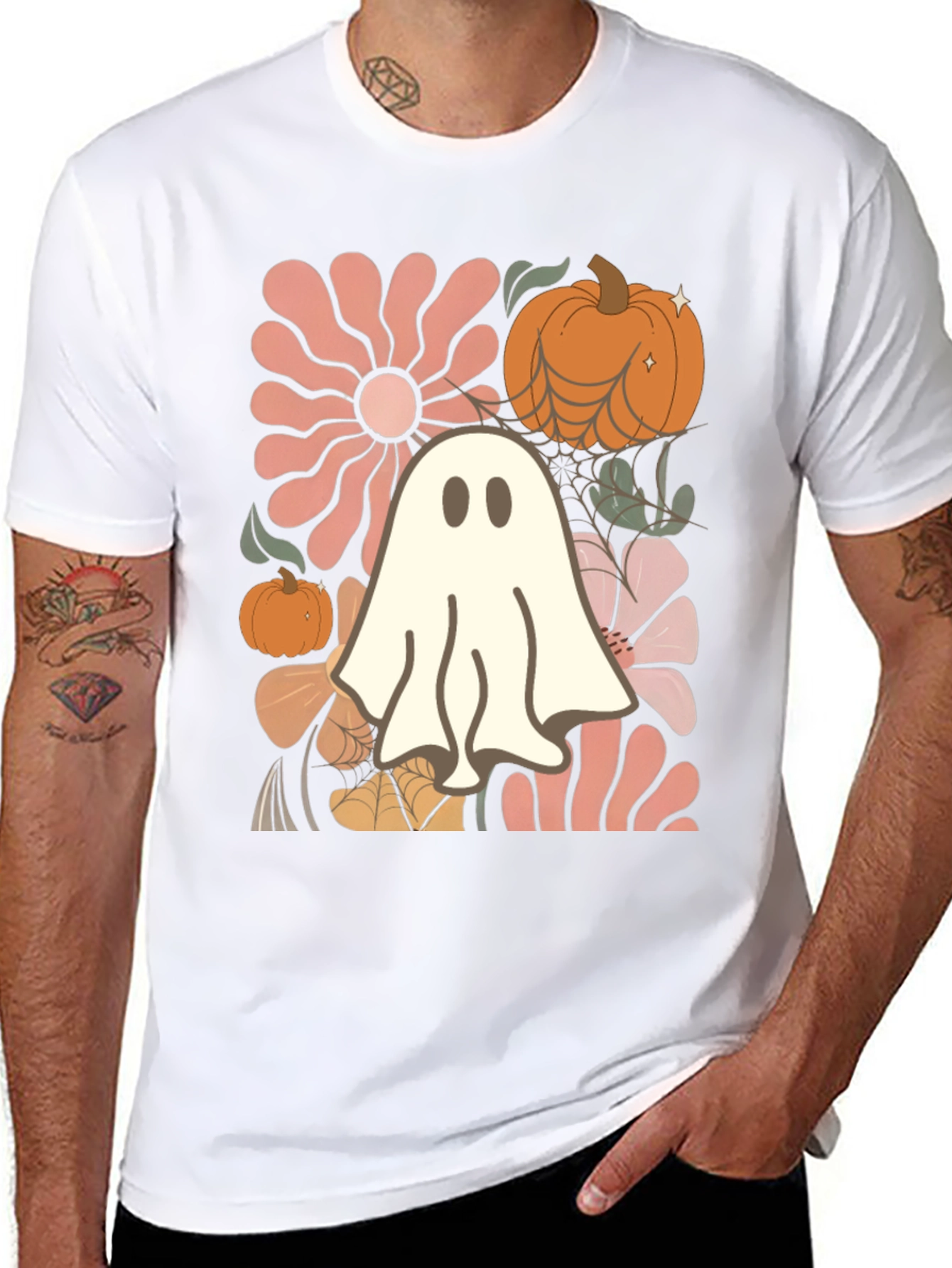 Black Spooky Season Ghost T-Shirt view 8