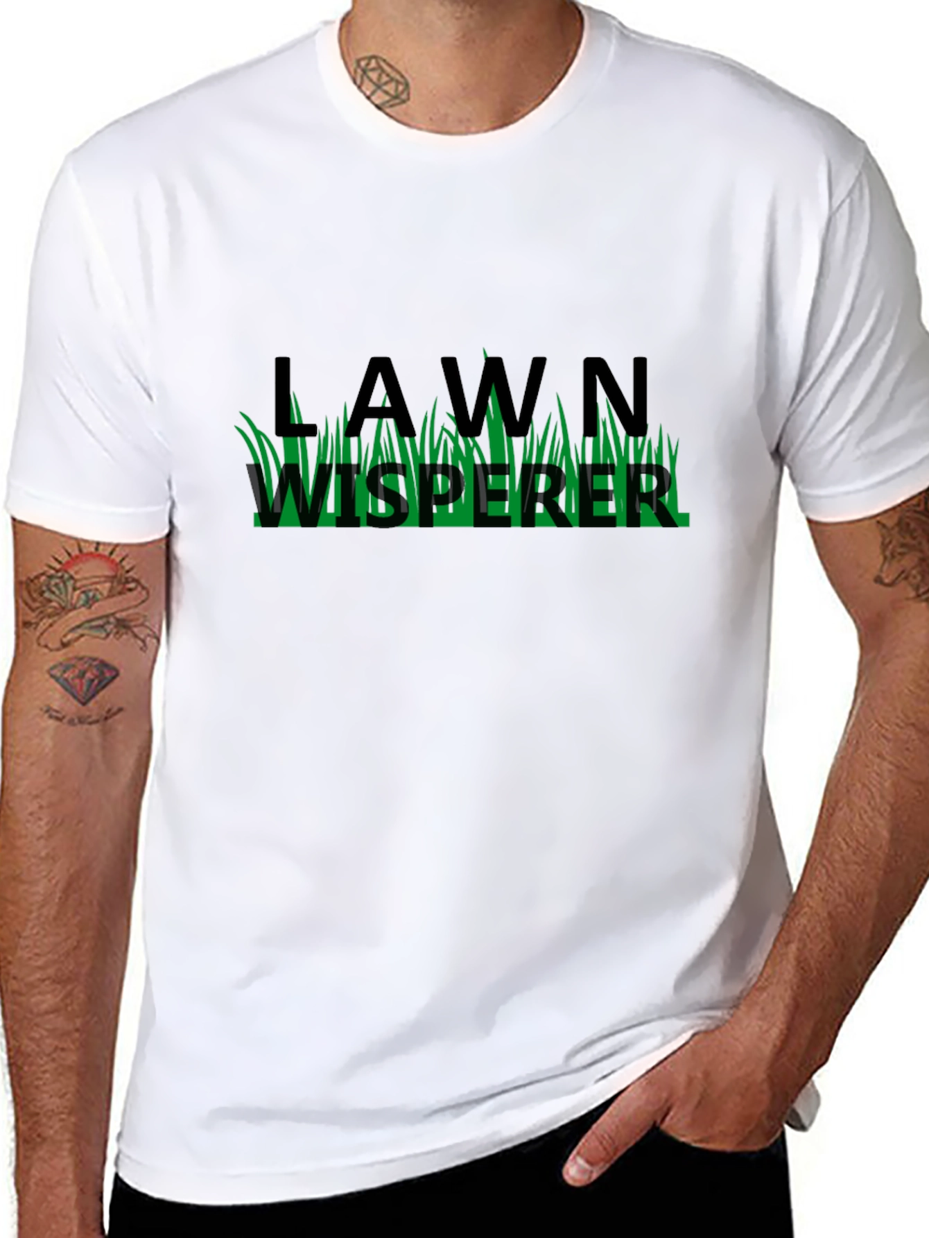 Black Lawn Whisperer T-Shirt - Black Cotton Blend view 8