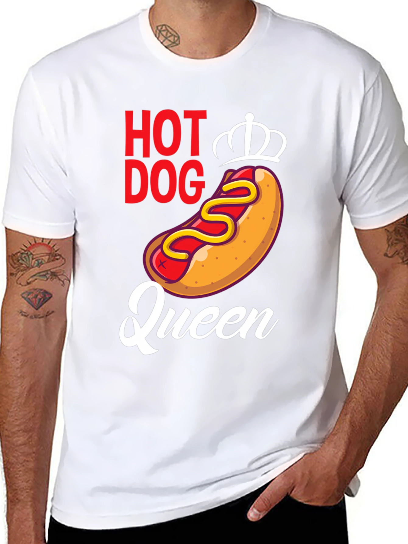 Black Hot Dog Queen Graphic Tee - Unisex view 8