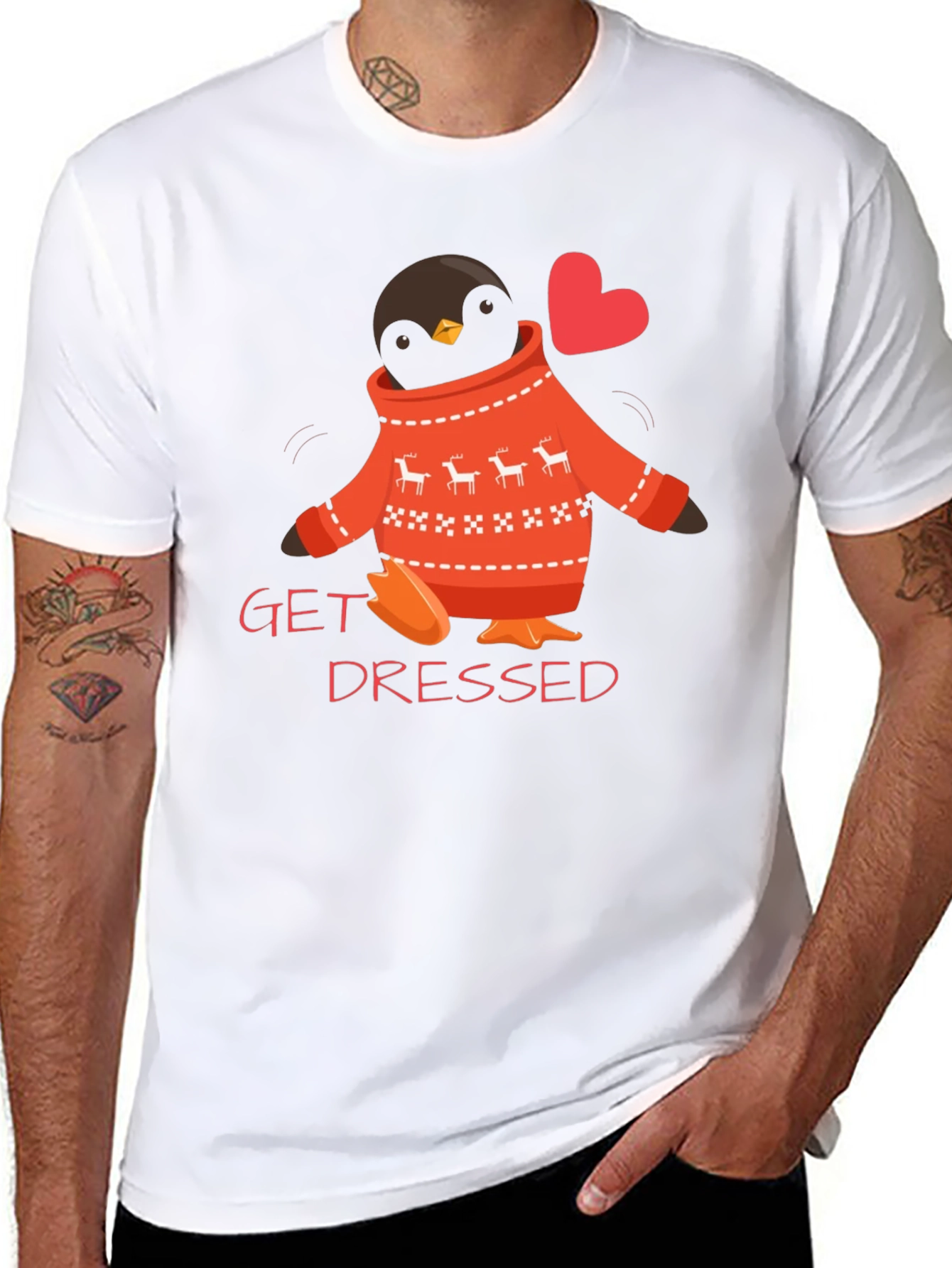 Black Get Dressed Penguin Sweater T-Shirt view 8