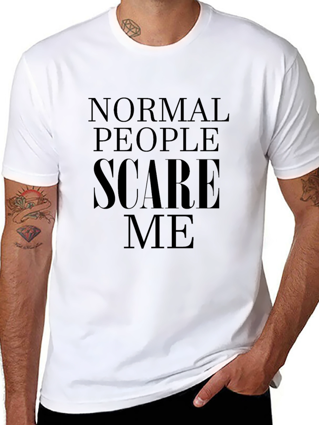 Black Normal People Scare Me Graphic Tee view 8