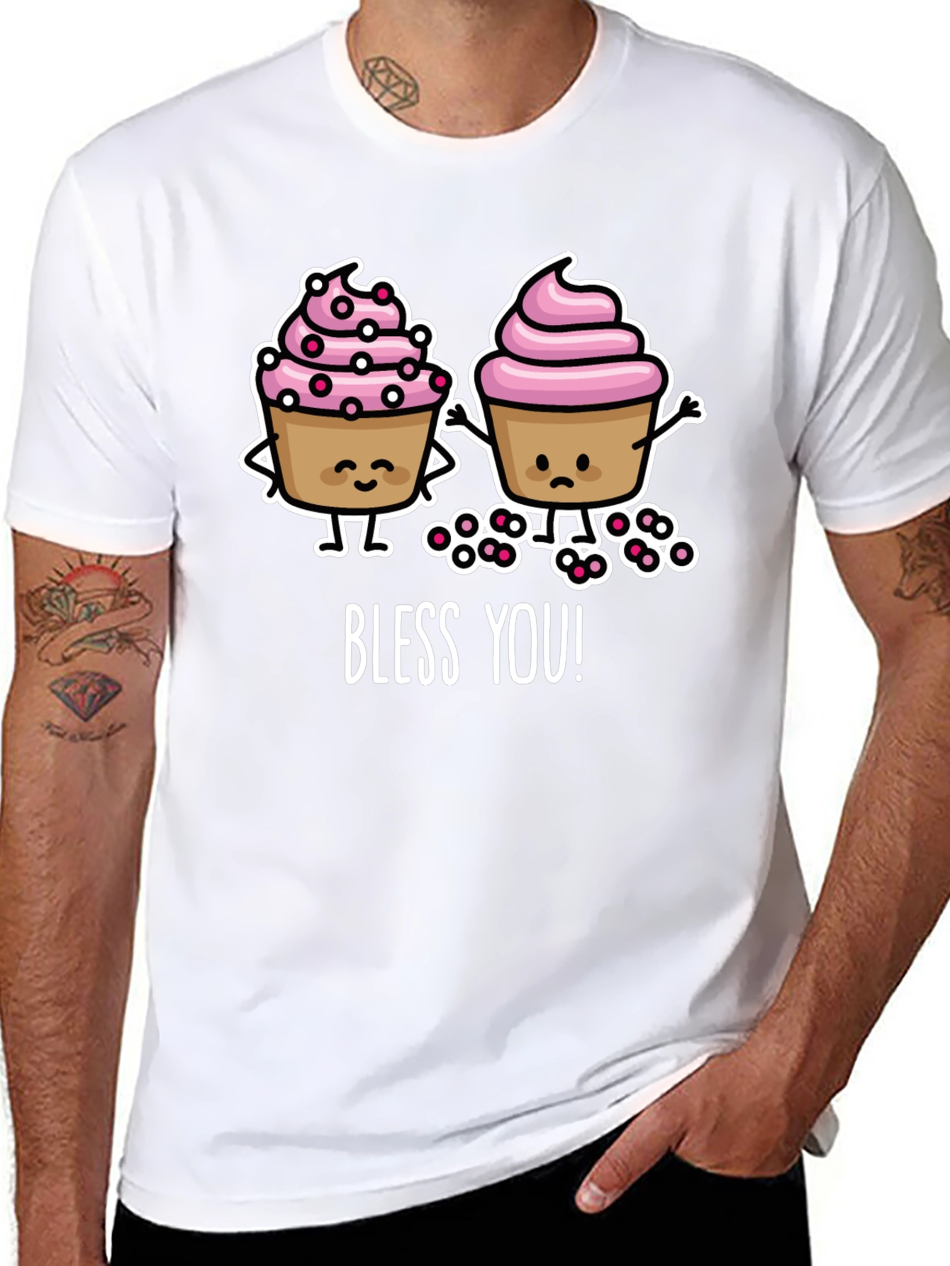 Black Bless You Cupcake T-Shirt view 8