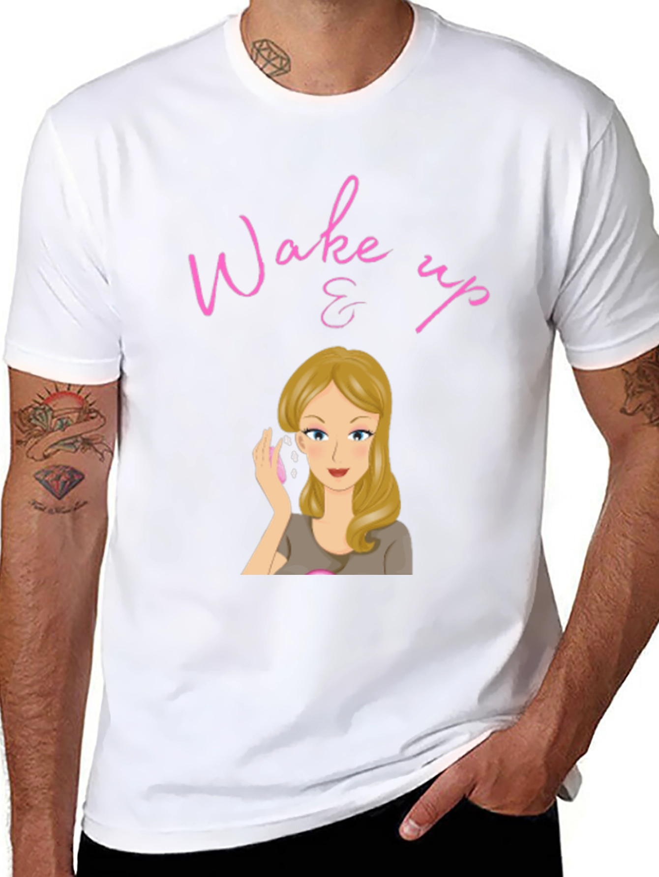 Black Wake Up & Makeup Black T-Shirt view 8