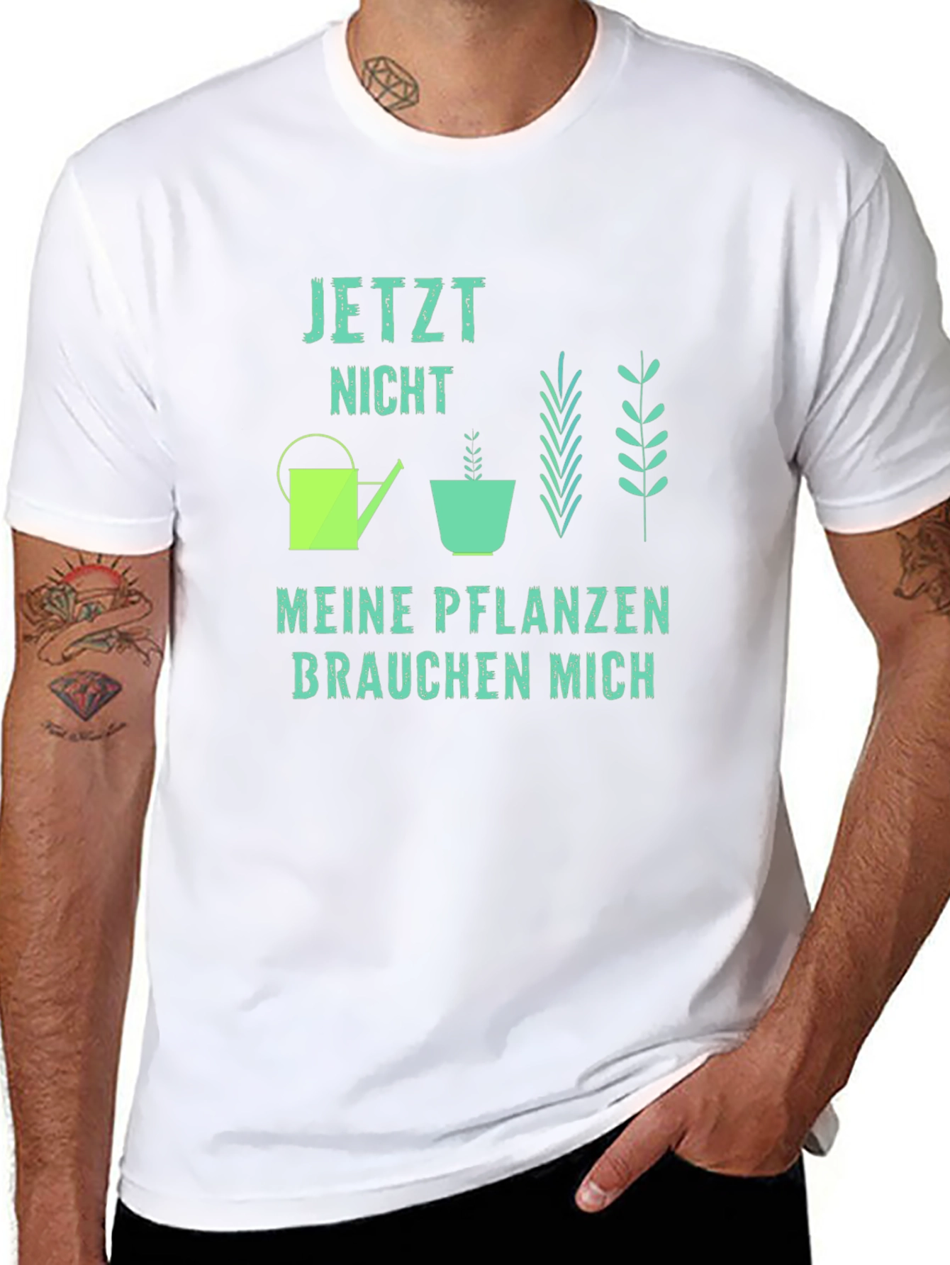 Black Plant Lover T-Shirt - Jetzt Nicht Meine Pflanzen Brauchen Mich view 8