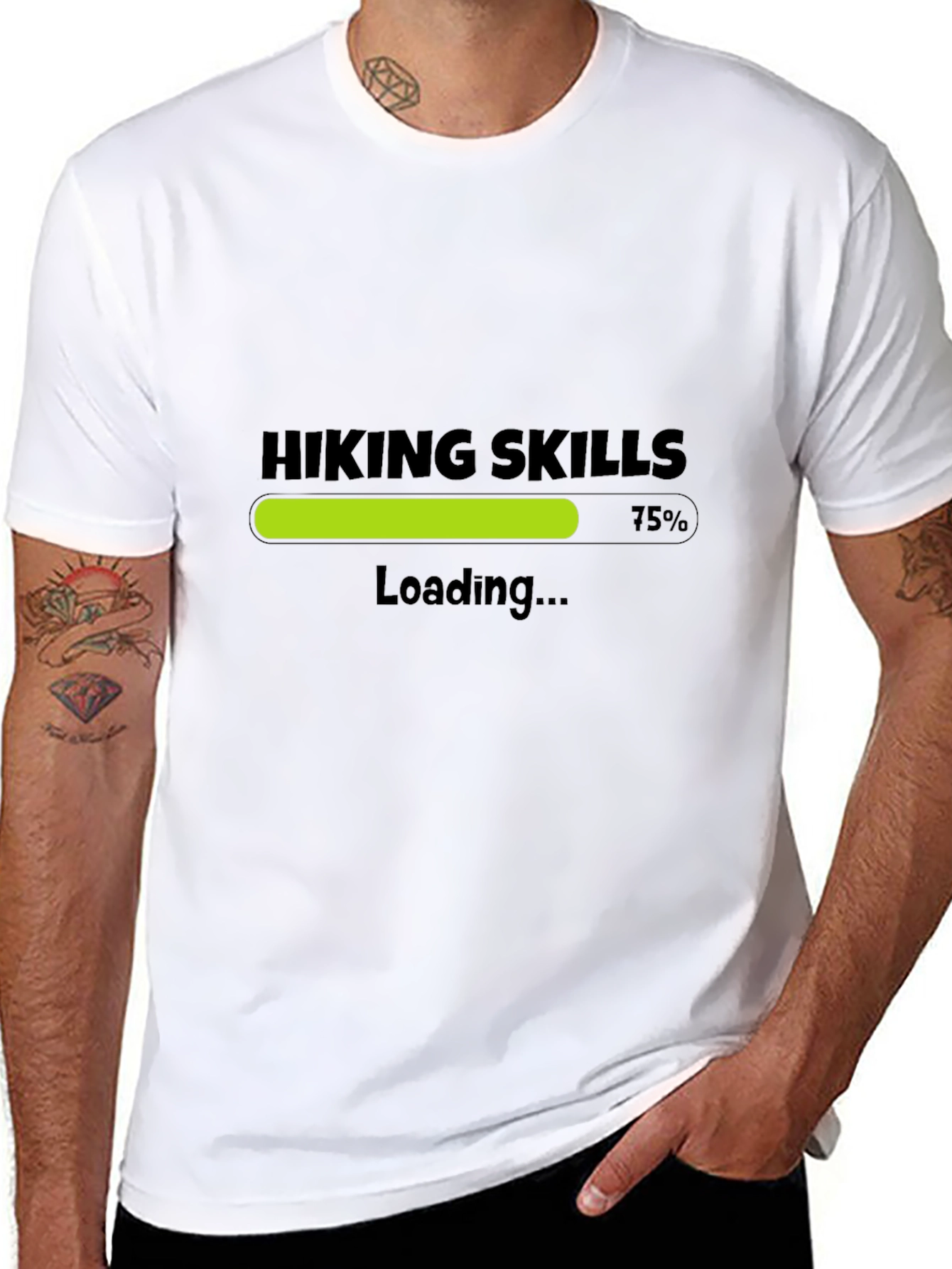 Black Hiking Skills Loading T-Shirt - Black view 8