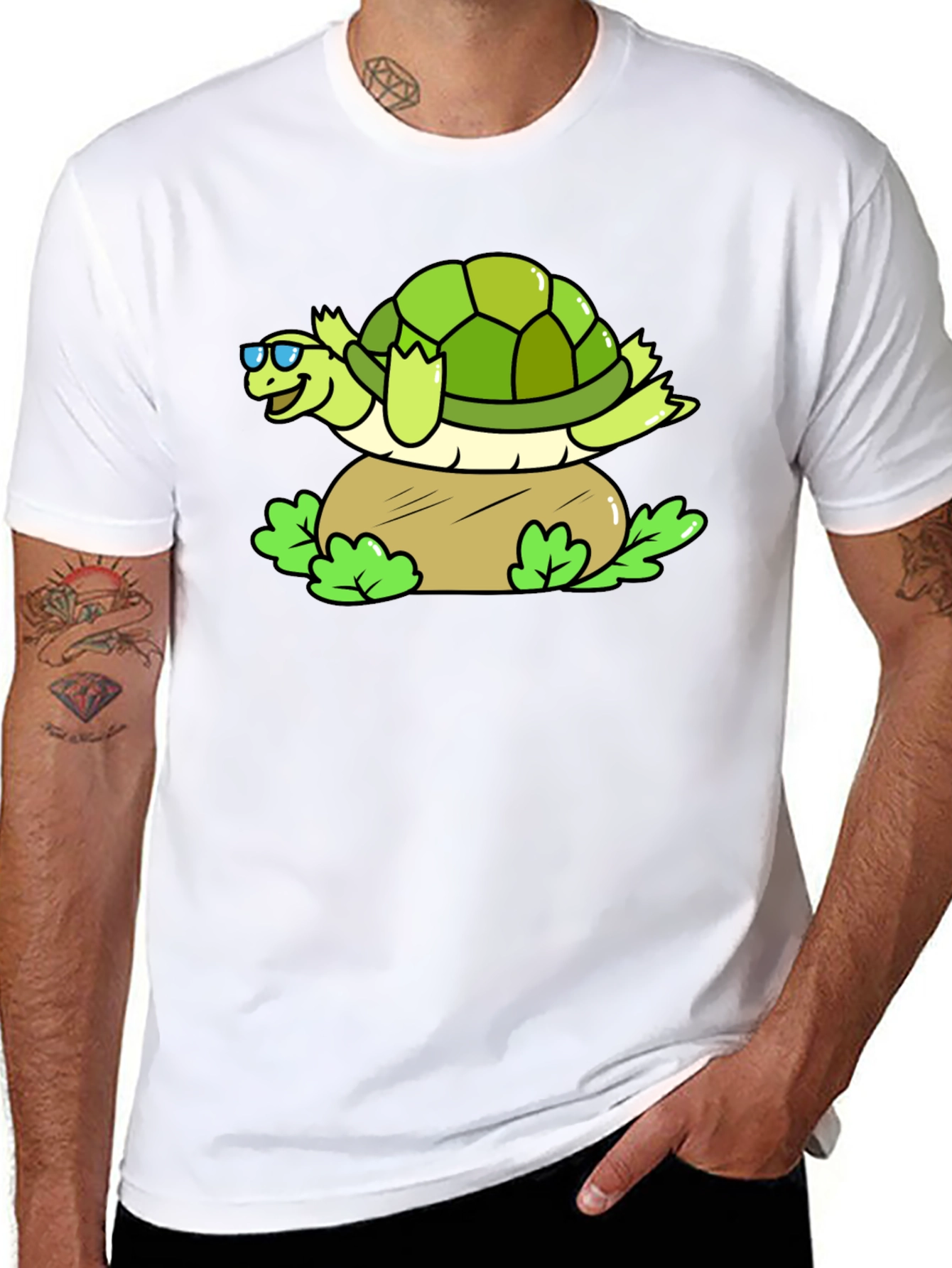 Black Cool Turtle Graphic T-Shirt - Relaxed Fit view 8