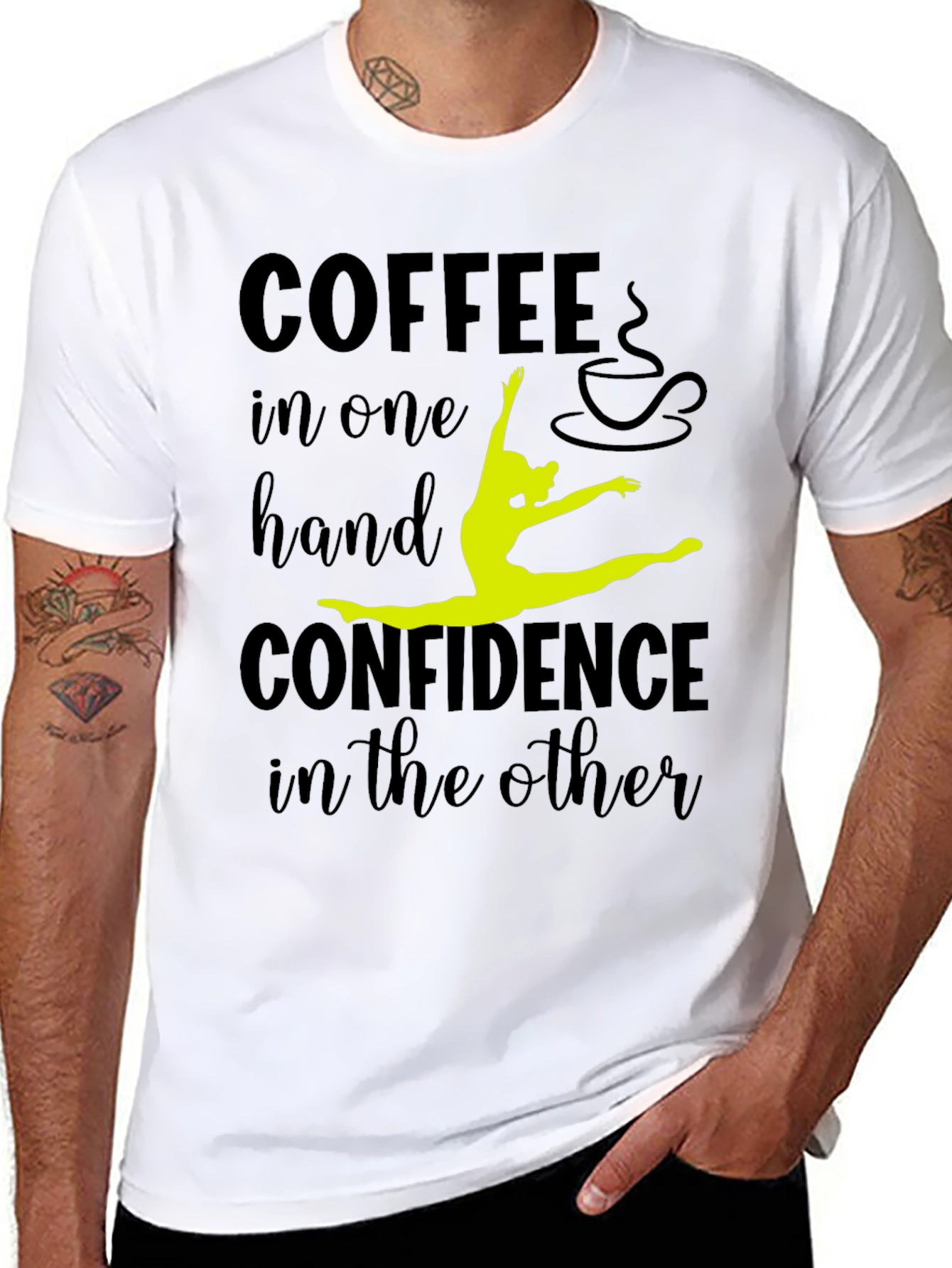 Black Coffee & Confidence Graphic Tee - Black view 8