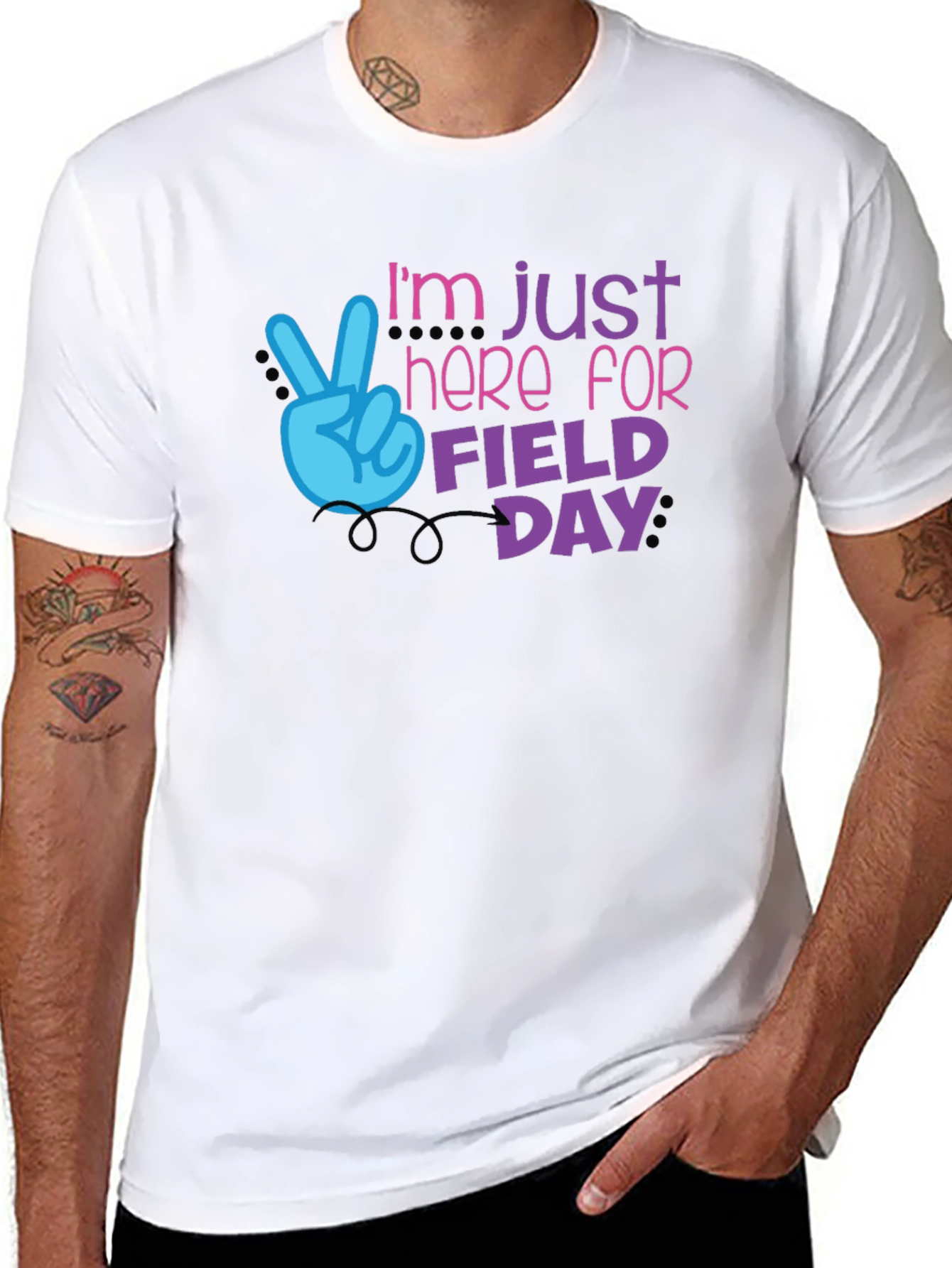 Black I'm Just Here for Field Day T-Shirt view 8