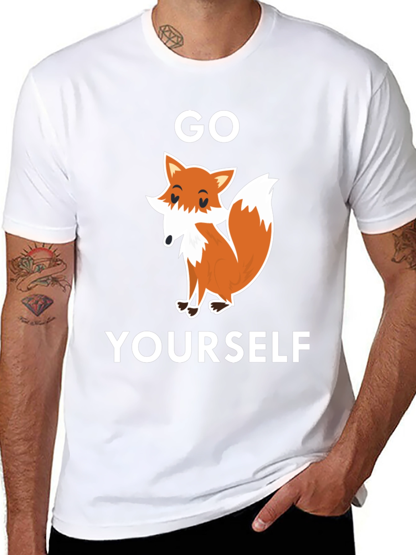 Black Go Fox Yourself Graphic T-Shirt view 8