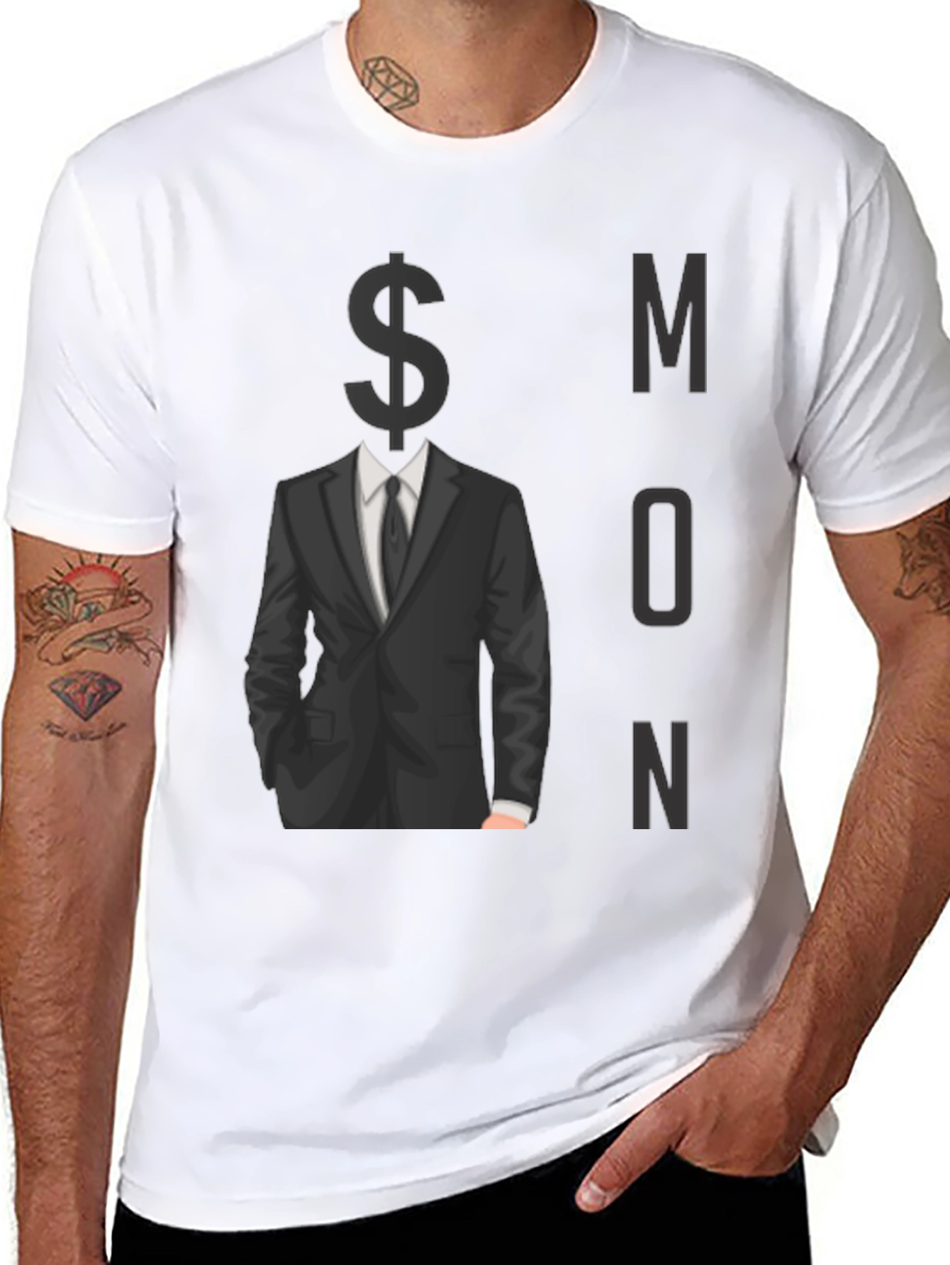 Black Money Minded Men's Black Graphic Tee view 8