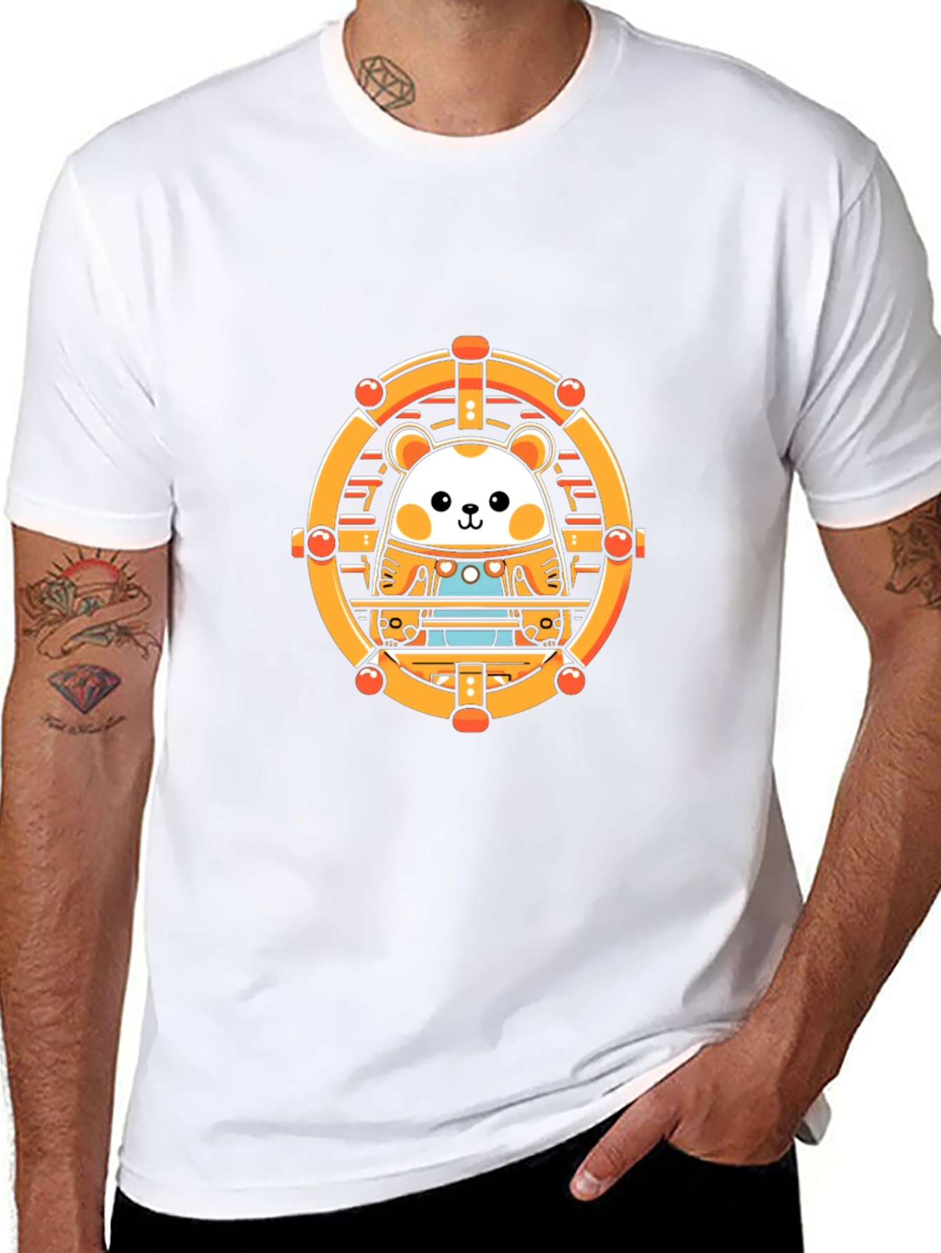 Black Cute Hamster Wheel Black T-Shirt view 8