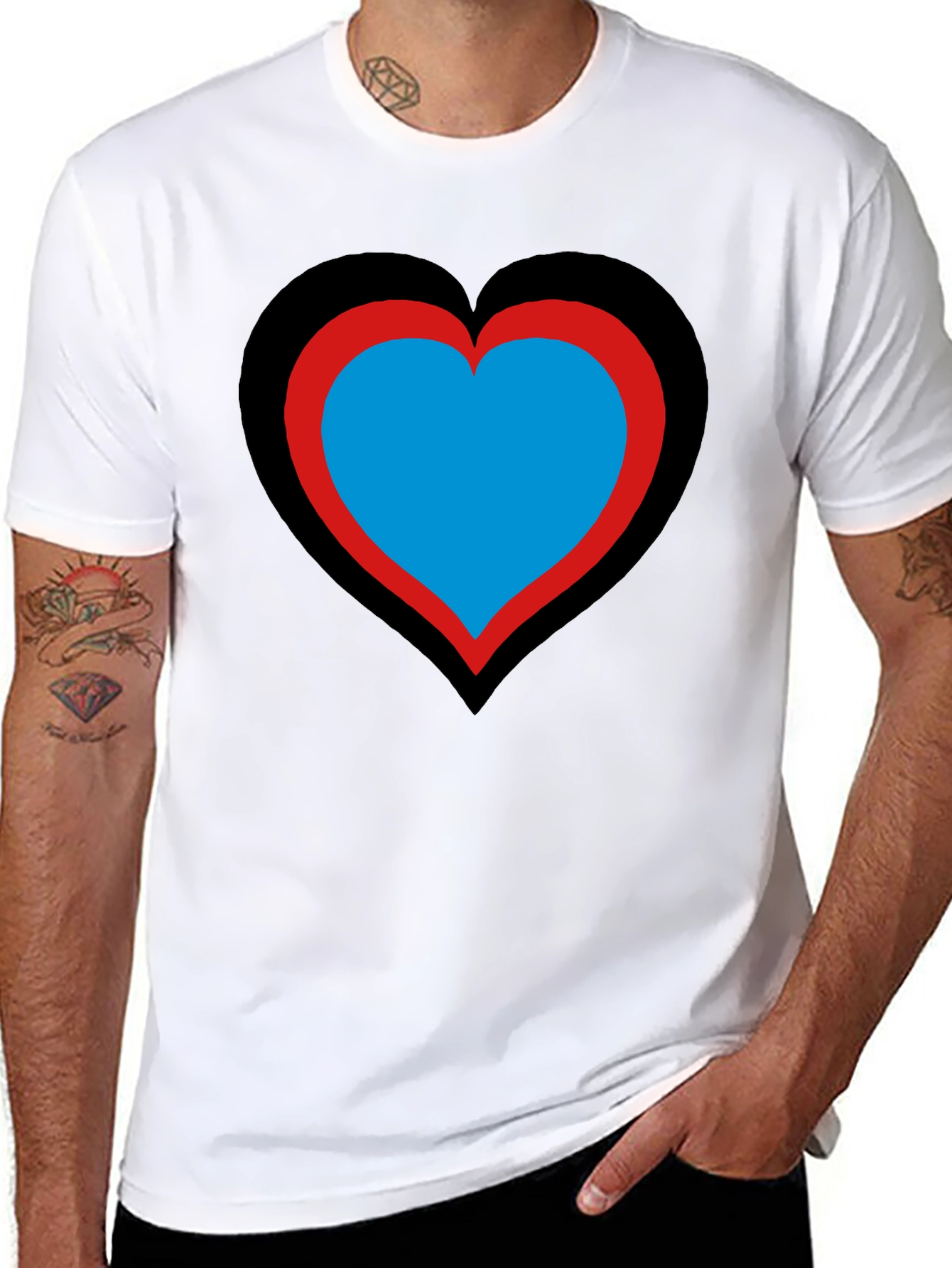 Black Heart Design Black T-Shirt: Bold & Unique! view 8