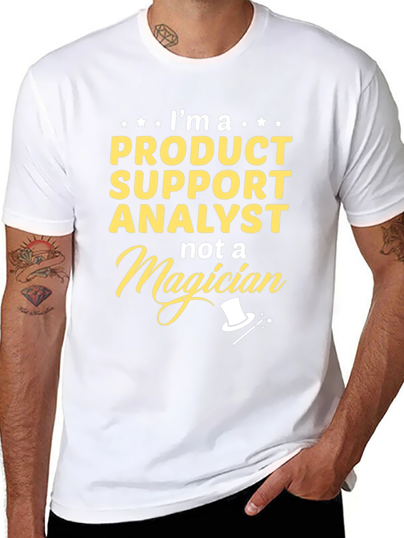 Black Product Support Analyst T-Shirt - Funny Job Title Tee view 8