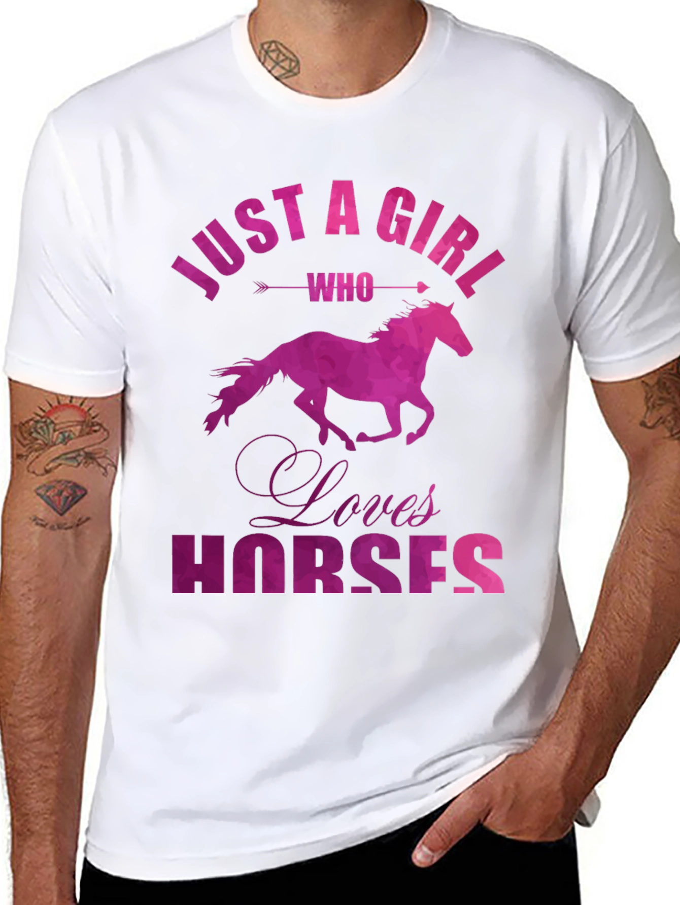 Black Just a Girl Who Loves Horses Graphic Tee view 8