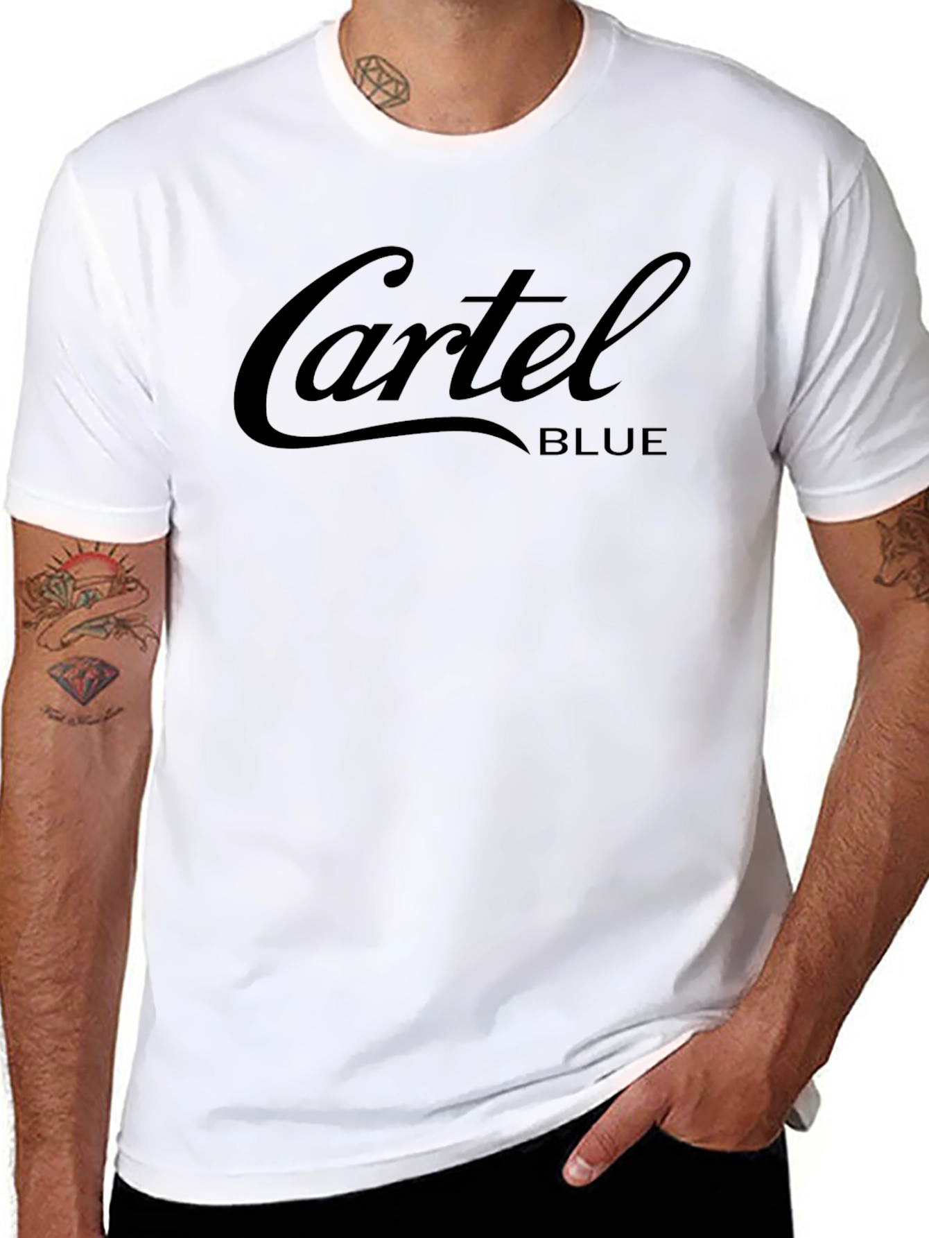 Black Cartel Blue Graphic Print Black T-Shirt view 8