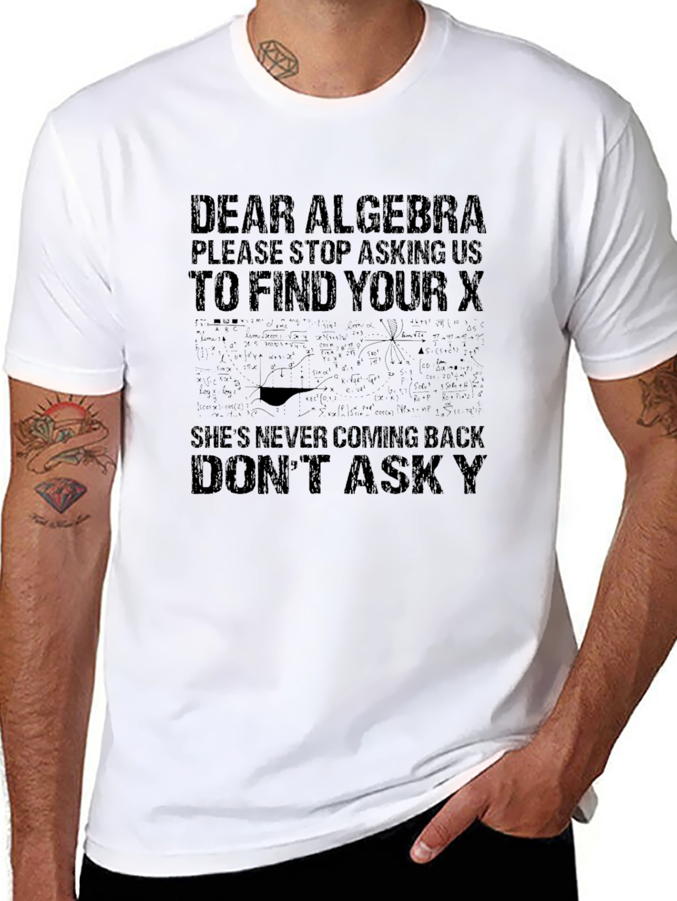 Black Funny Algebra Math T-Shirt - Find Your X Tee view 8