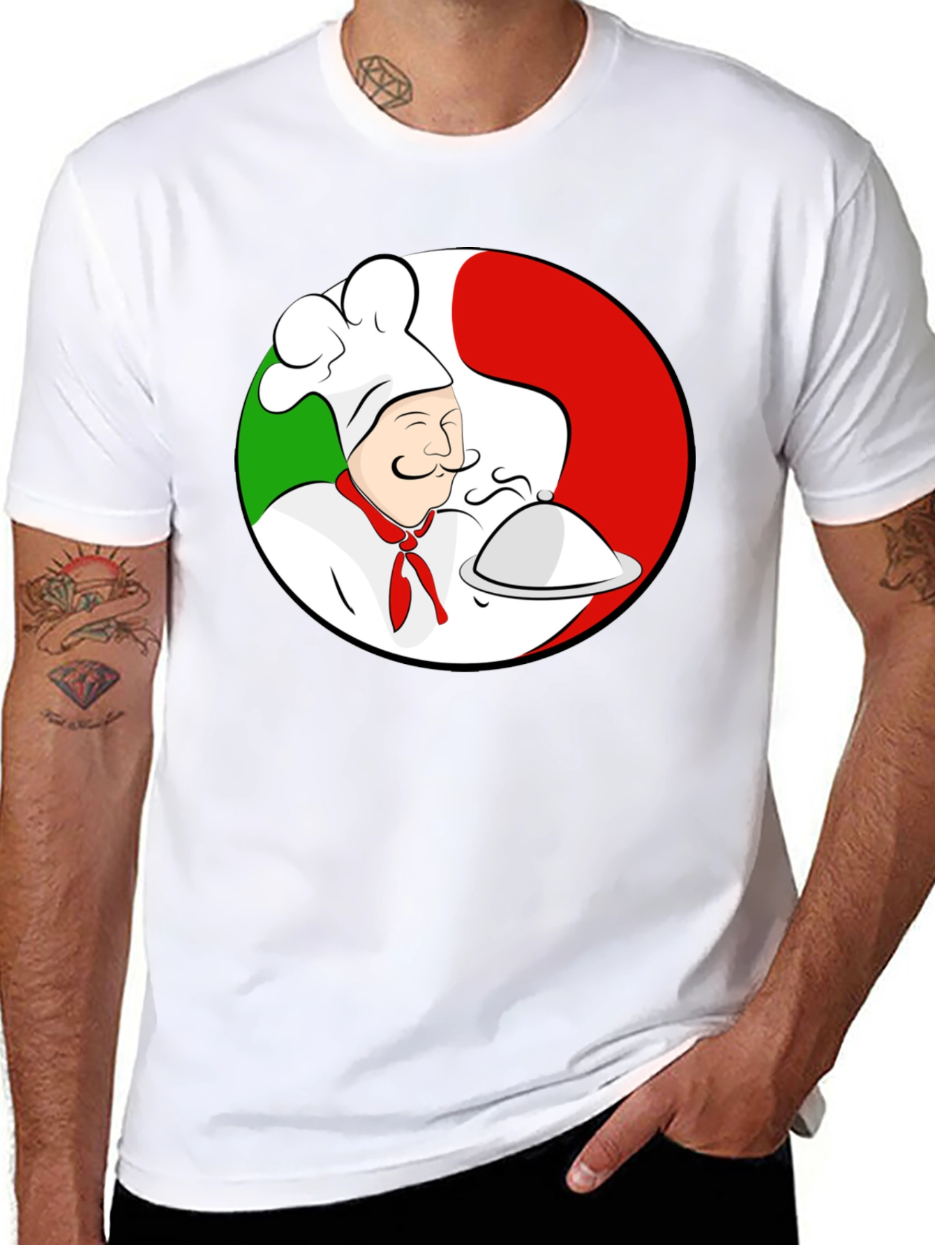 Black Chef Italian Flag T-Shirt view 8