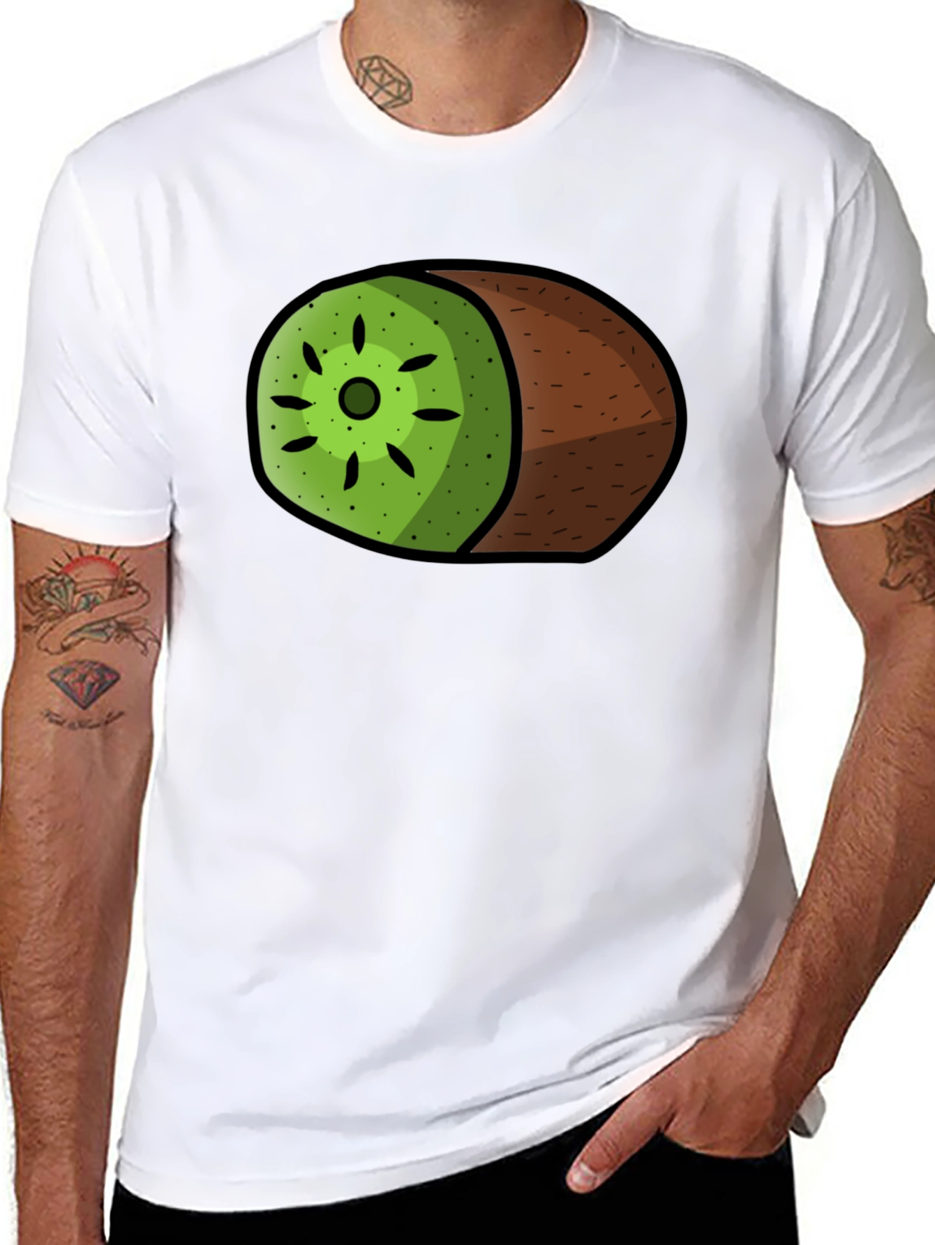 Black Kiwi Graphic Print Black T-Shirt view 8