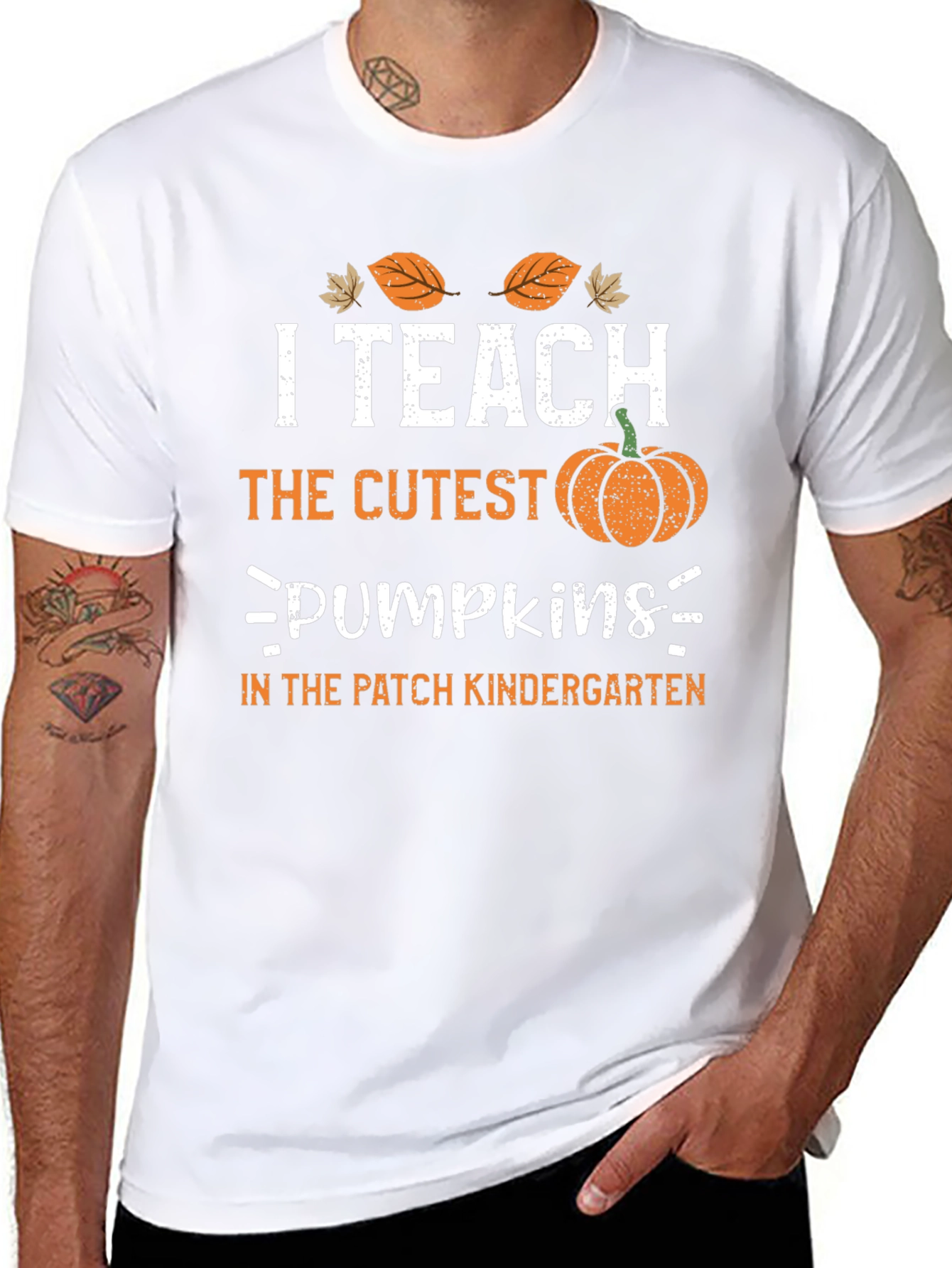 Black I Teach The Cutest Pumpkins Teacher T-Shirt view 8