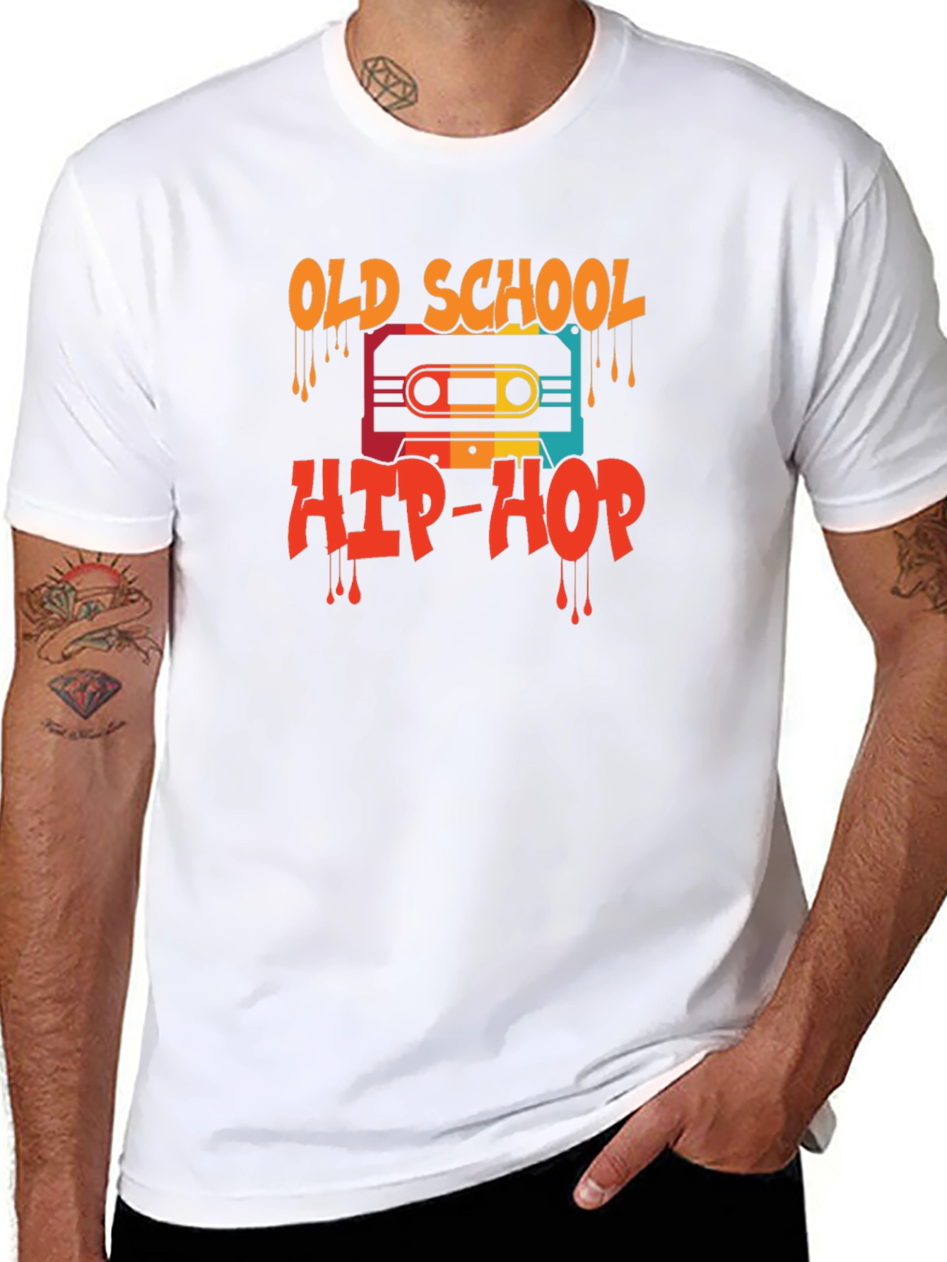 Black Old School Hip-Hop Graphic Tee view 8