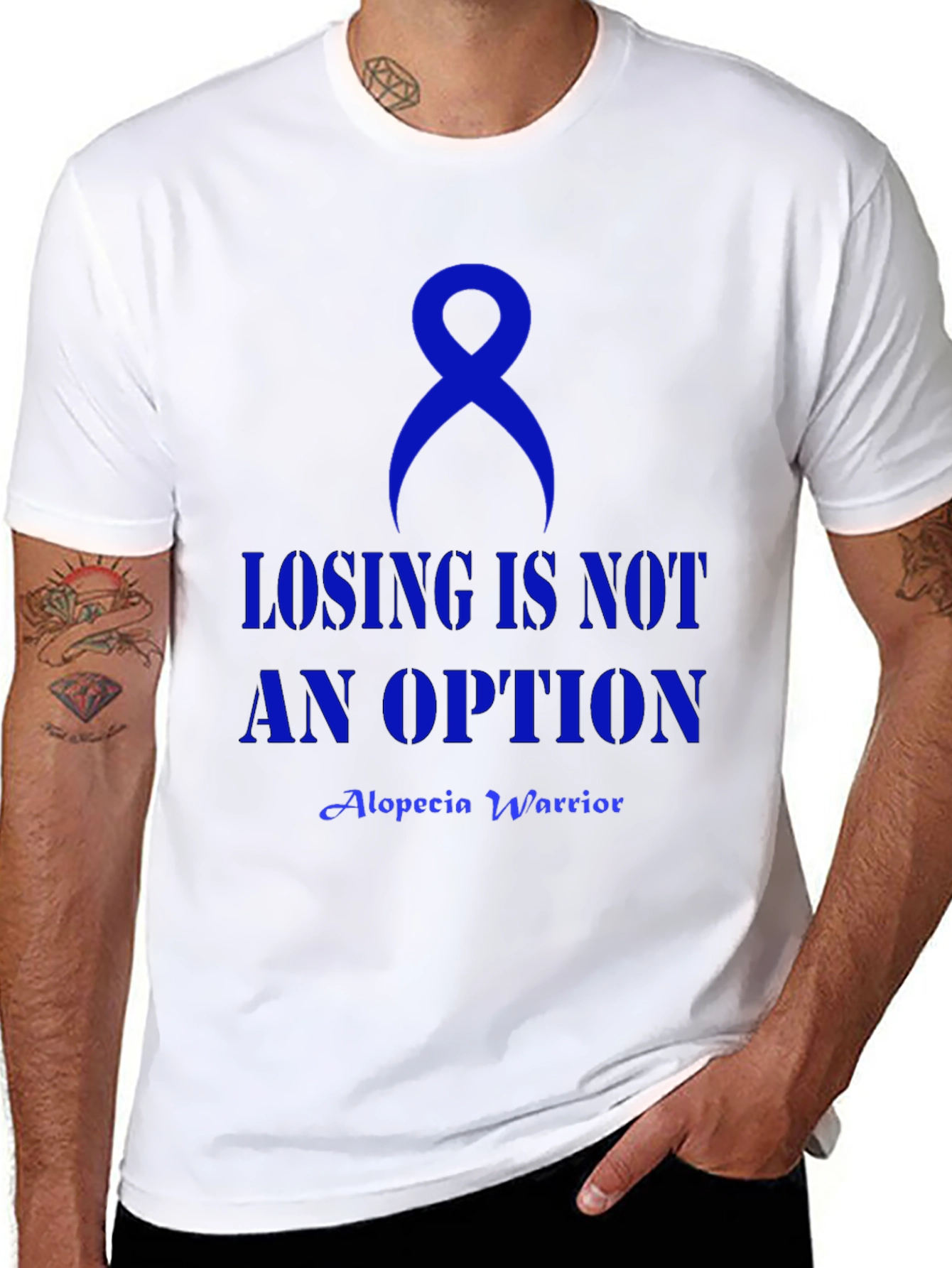 Black Alopecia Warrior T-Shirt: Losing is Not an Option view 8