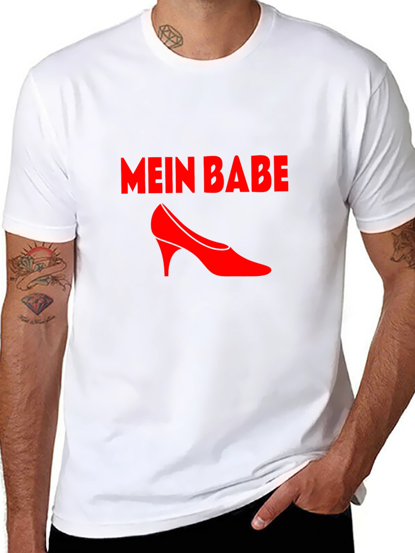 Black Mein Babe Red High Heel Graphic Tee - Black view 8