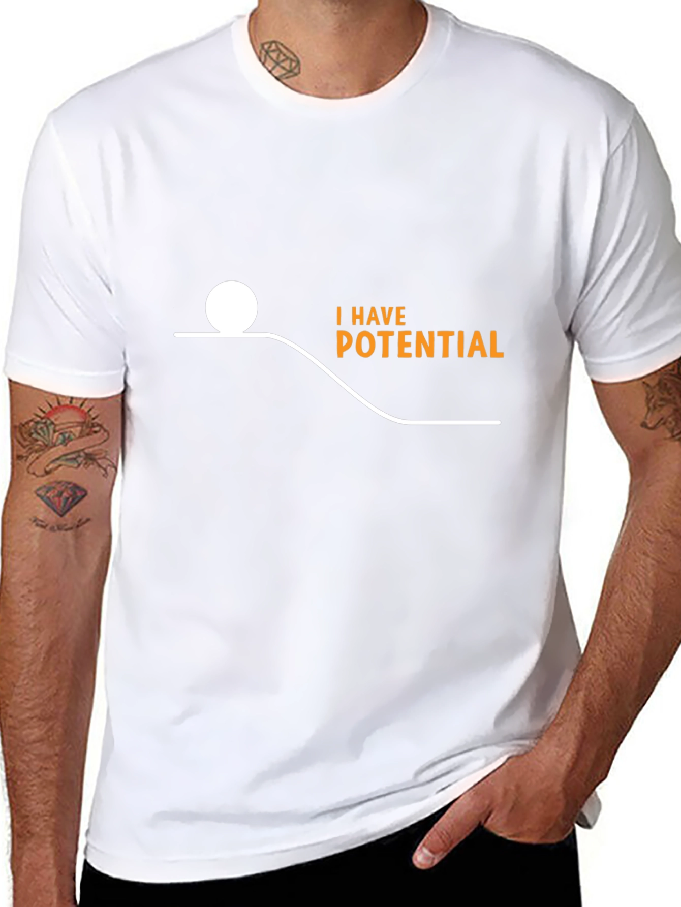 Black Potential Energy Humor T-Shirt - Black view 8