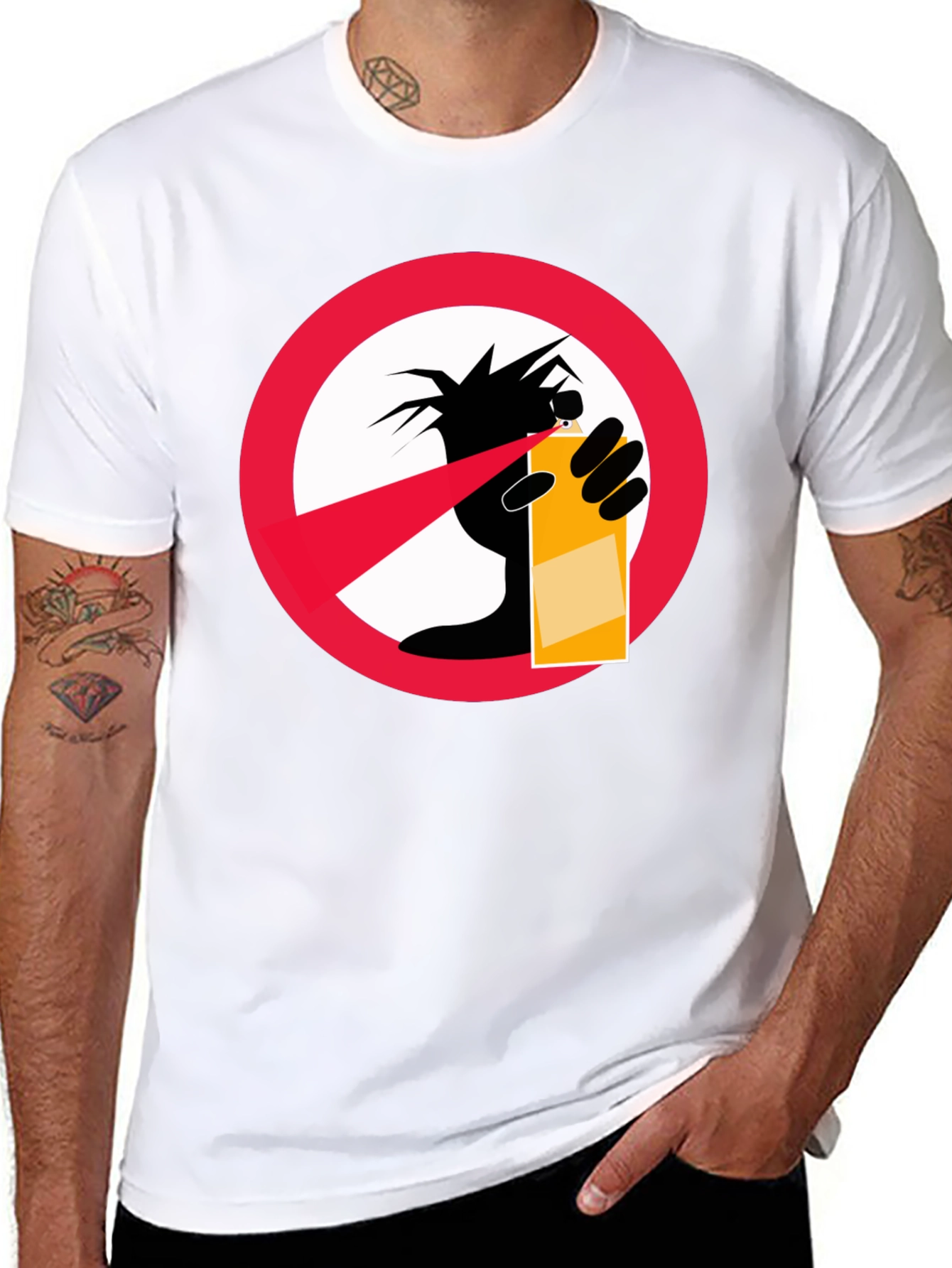 Black No Graffiti Black T-Shirt view 8