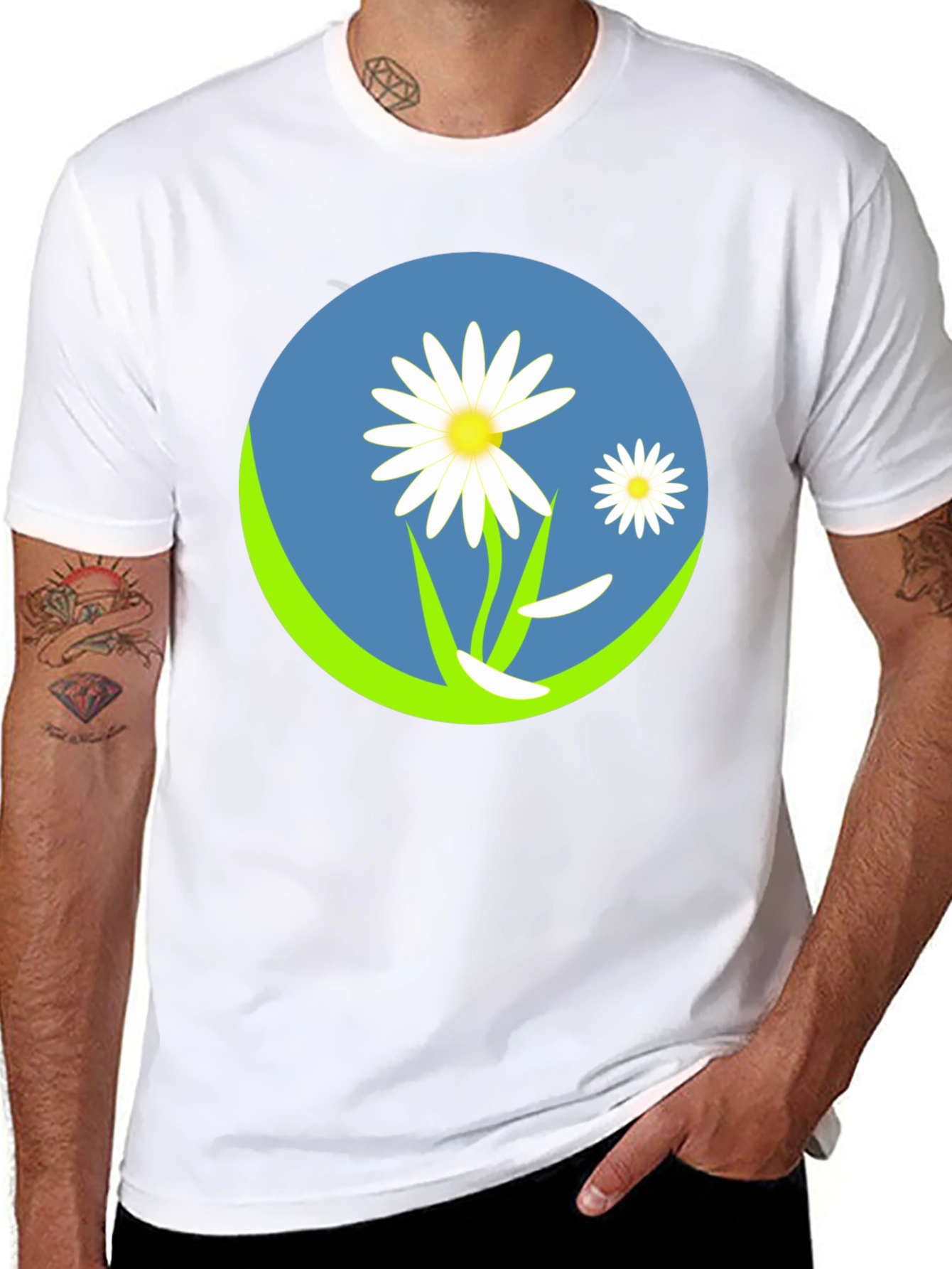 Daisy Circle Graphic Tee - Black - 8
