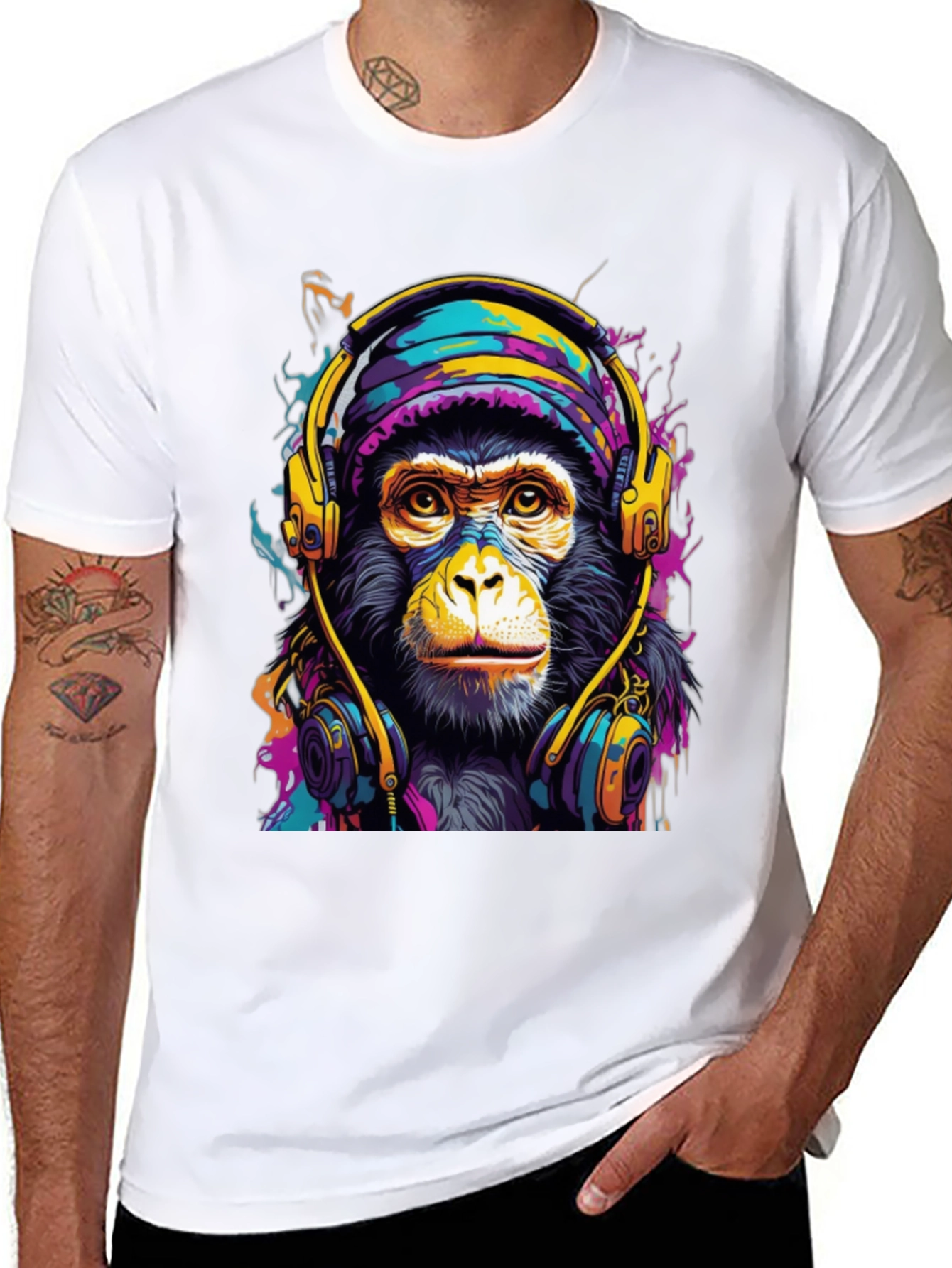 Black Monkey DJ Graphic Tee - Cool & Stylish view 8