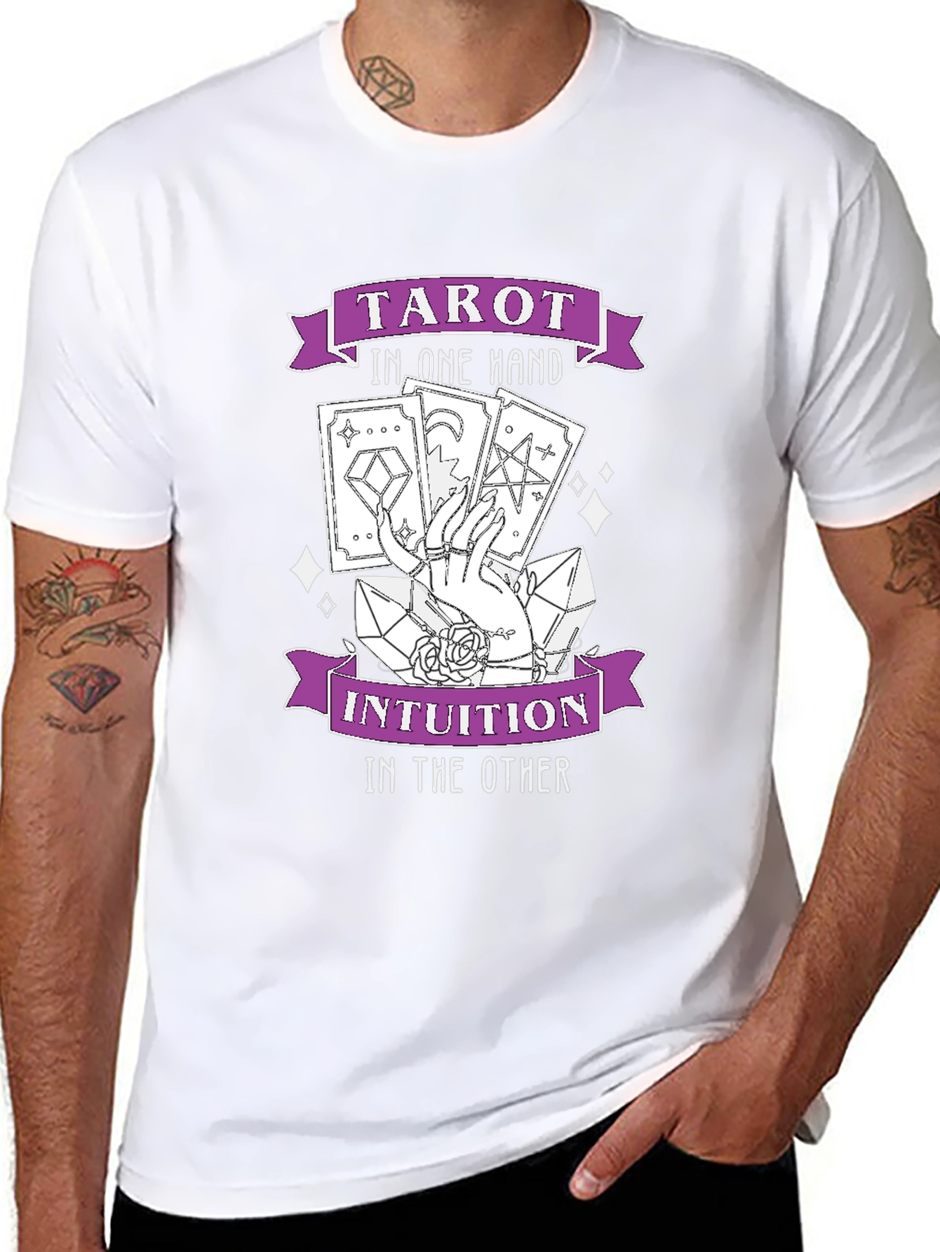 Black Tarot Intuition Graphic T-Shirt - Stylish and Unique view 8