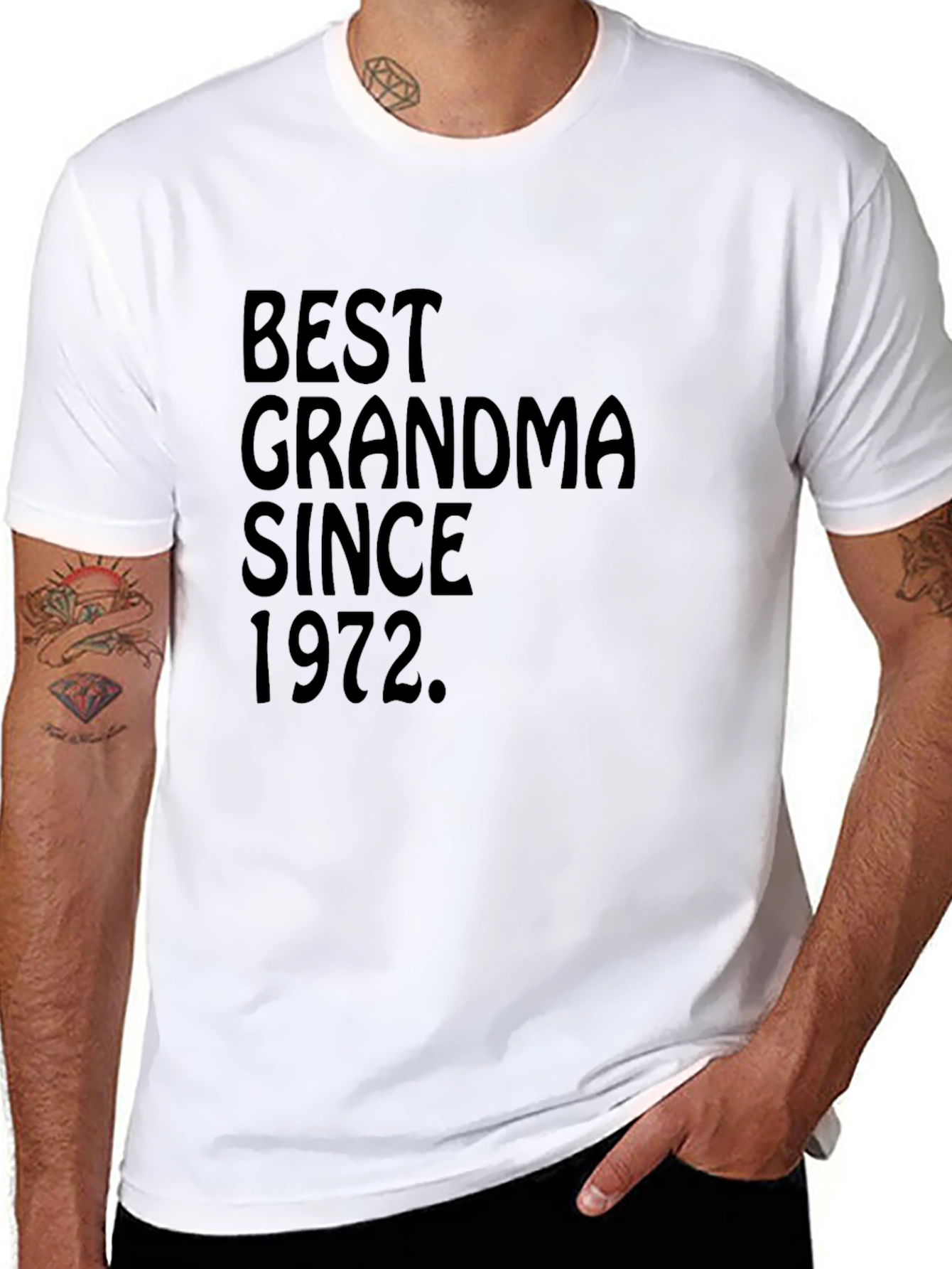 Black Best Grandma Since 1972 Black T-Shirt view 8