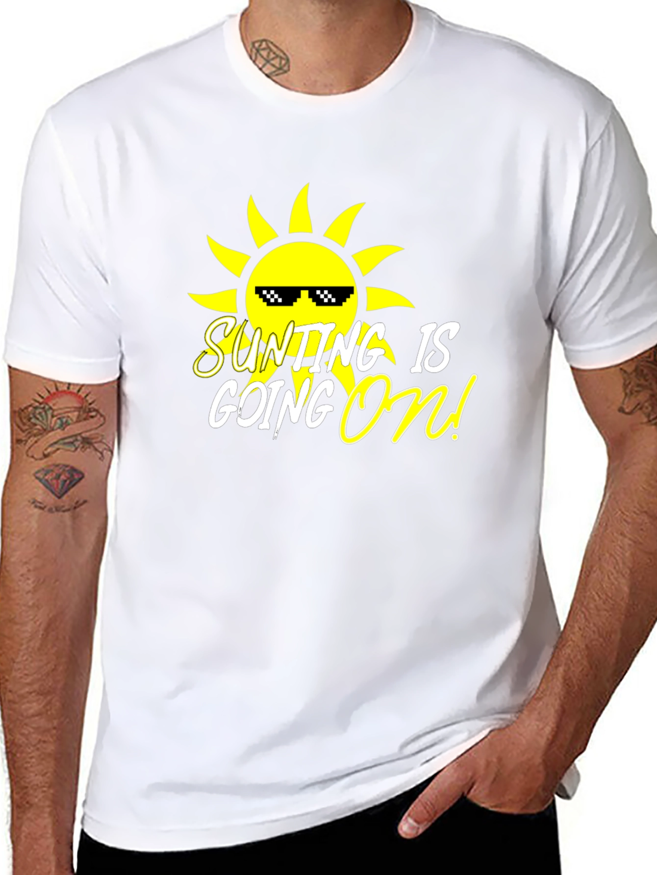 Black SUNTING IS GOING ON! T-Shirt - Black view 8