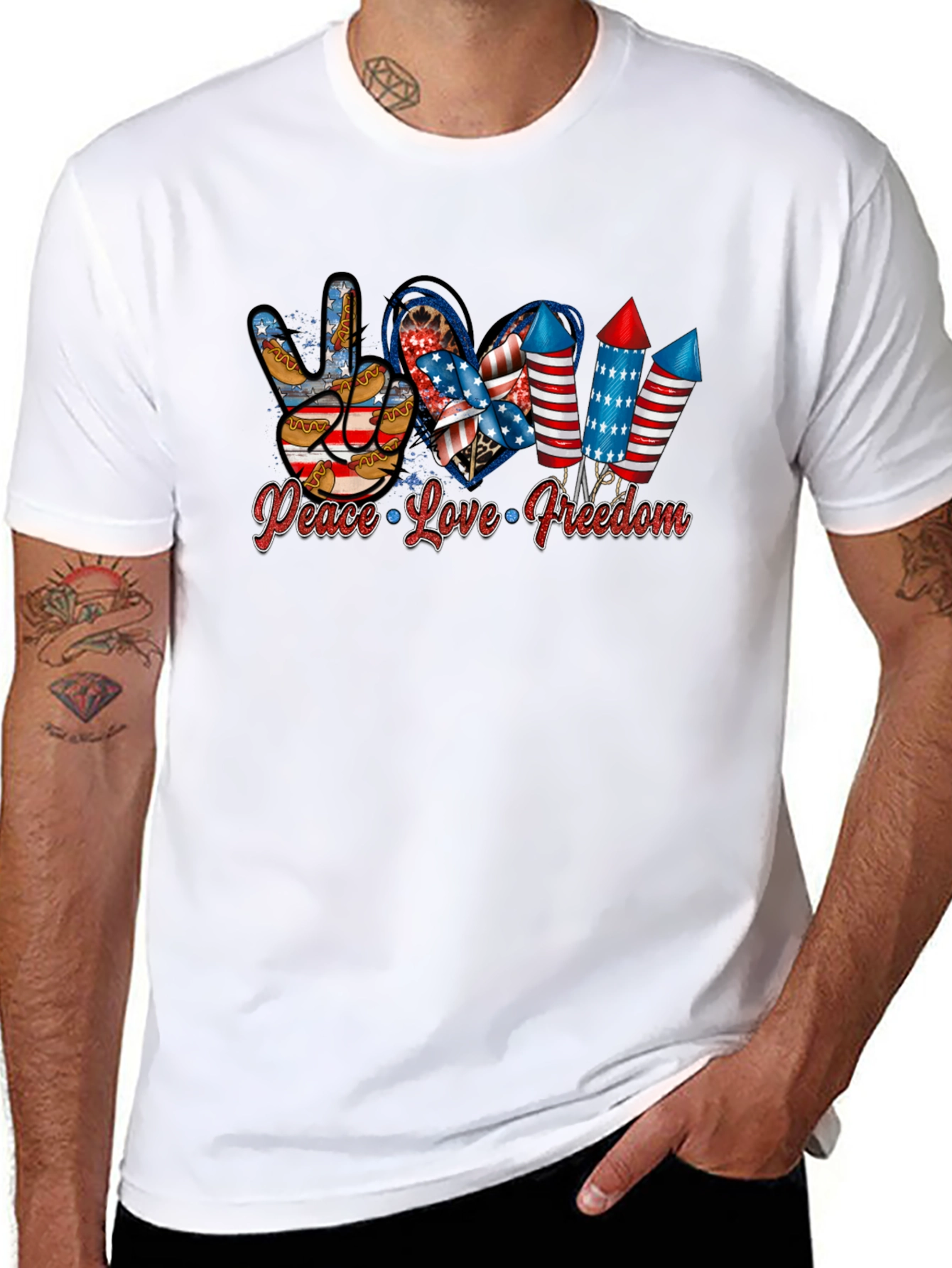 Peace Love Freedom Patriotic T-Shirt - 8