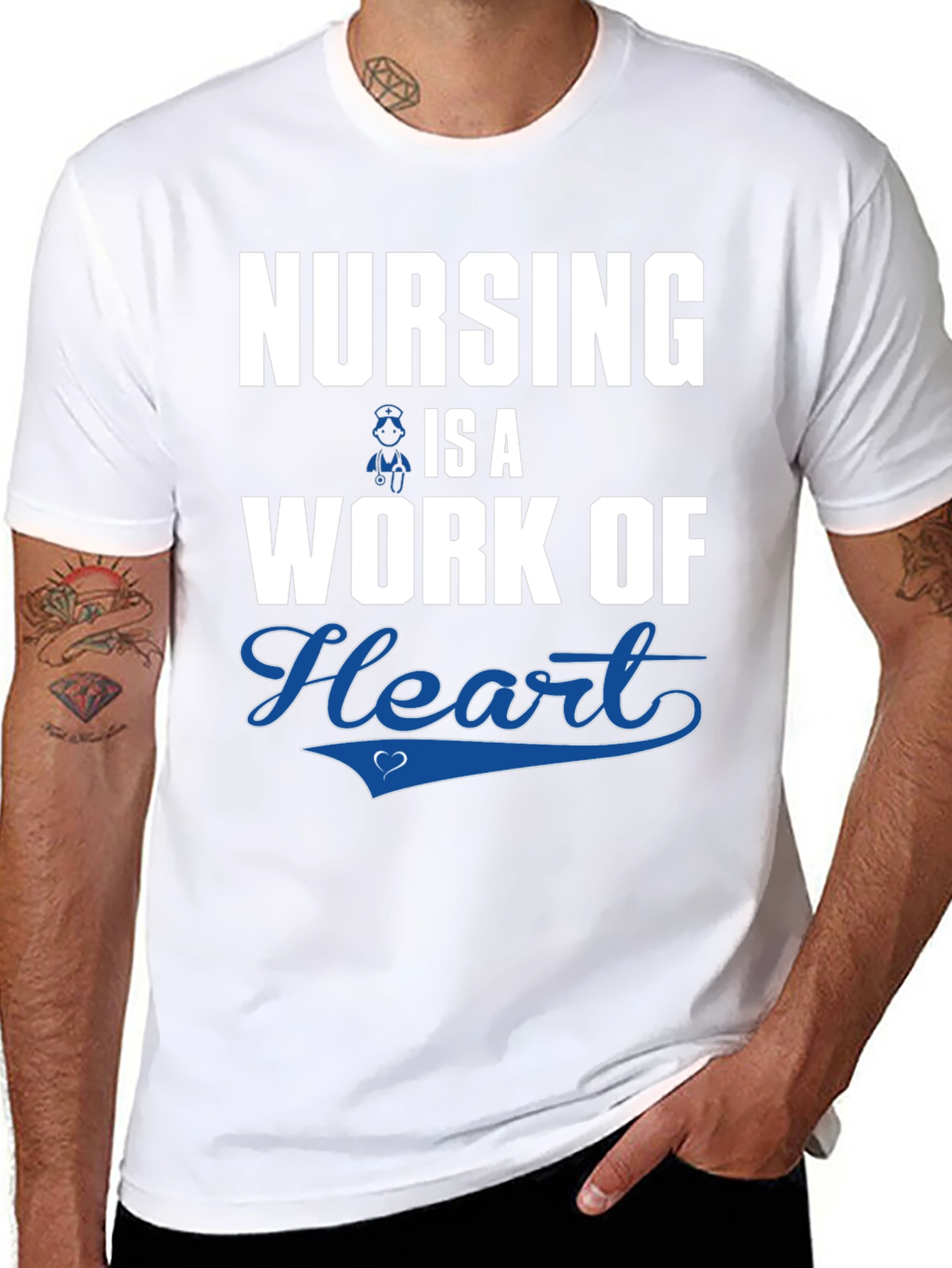 Black Nursing is a Work of Heart T-Shirt view 8