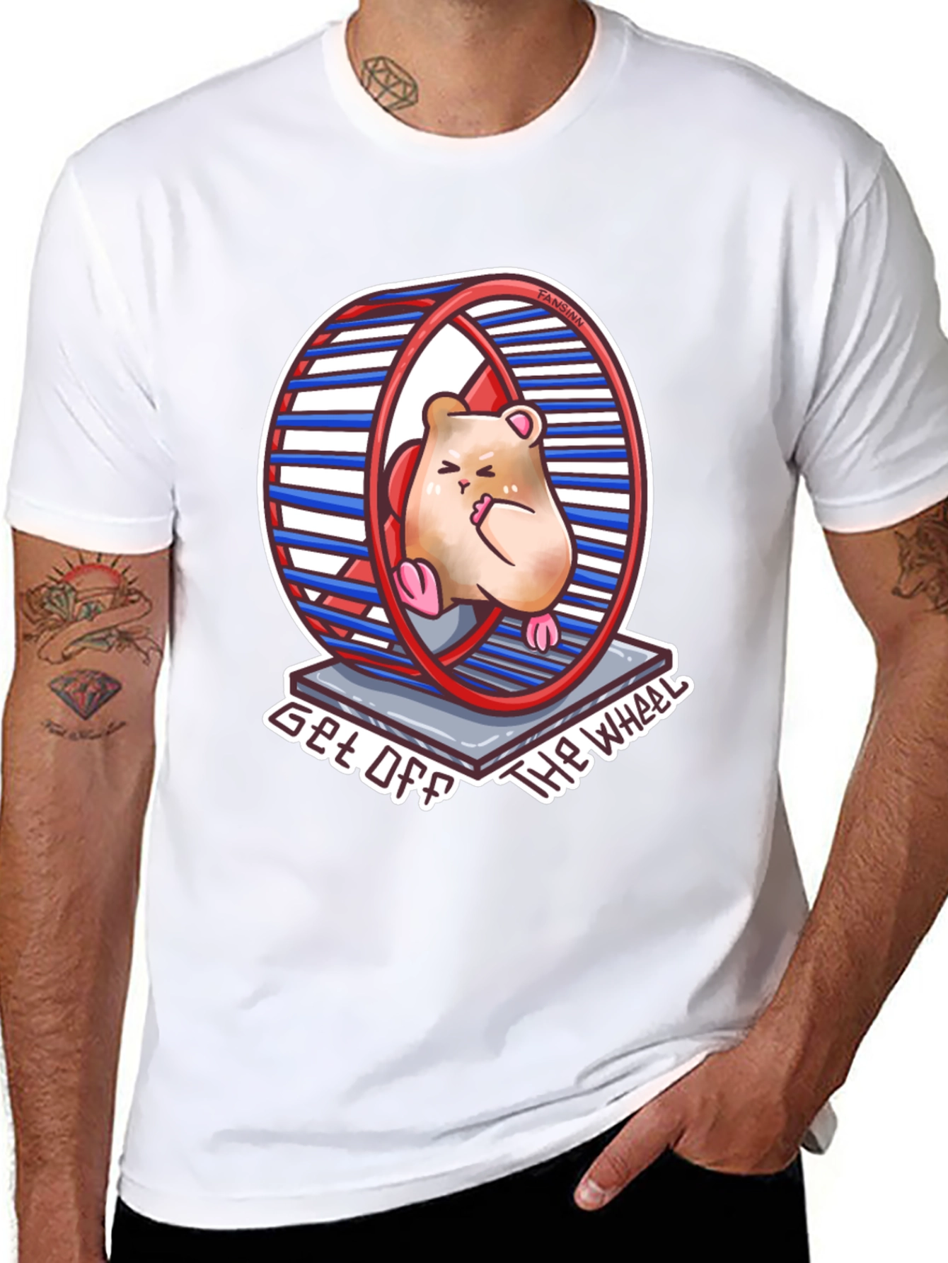 Black Hamster Wheel T-Shirt - Get Off The Wheel view 8
