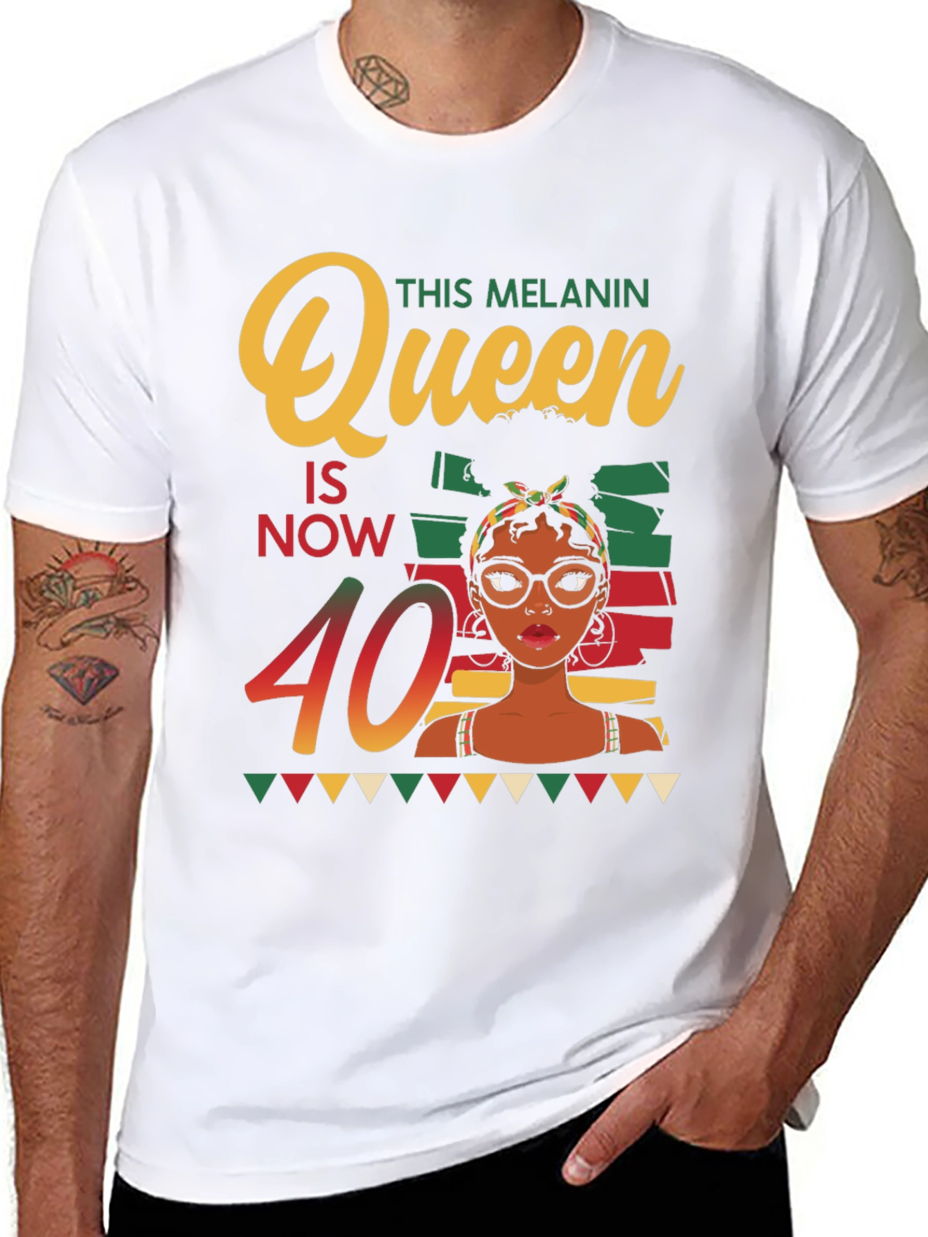 Melanin Queen 40th Birthday T-Shirt - 8