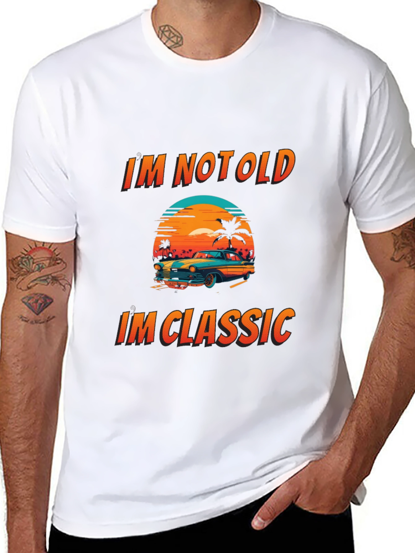 Black Classic Car Graphic T-Shirt - Im Not Old, Im Classic view 8