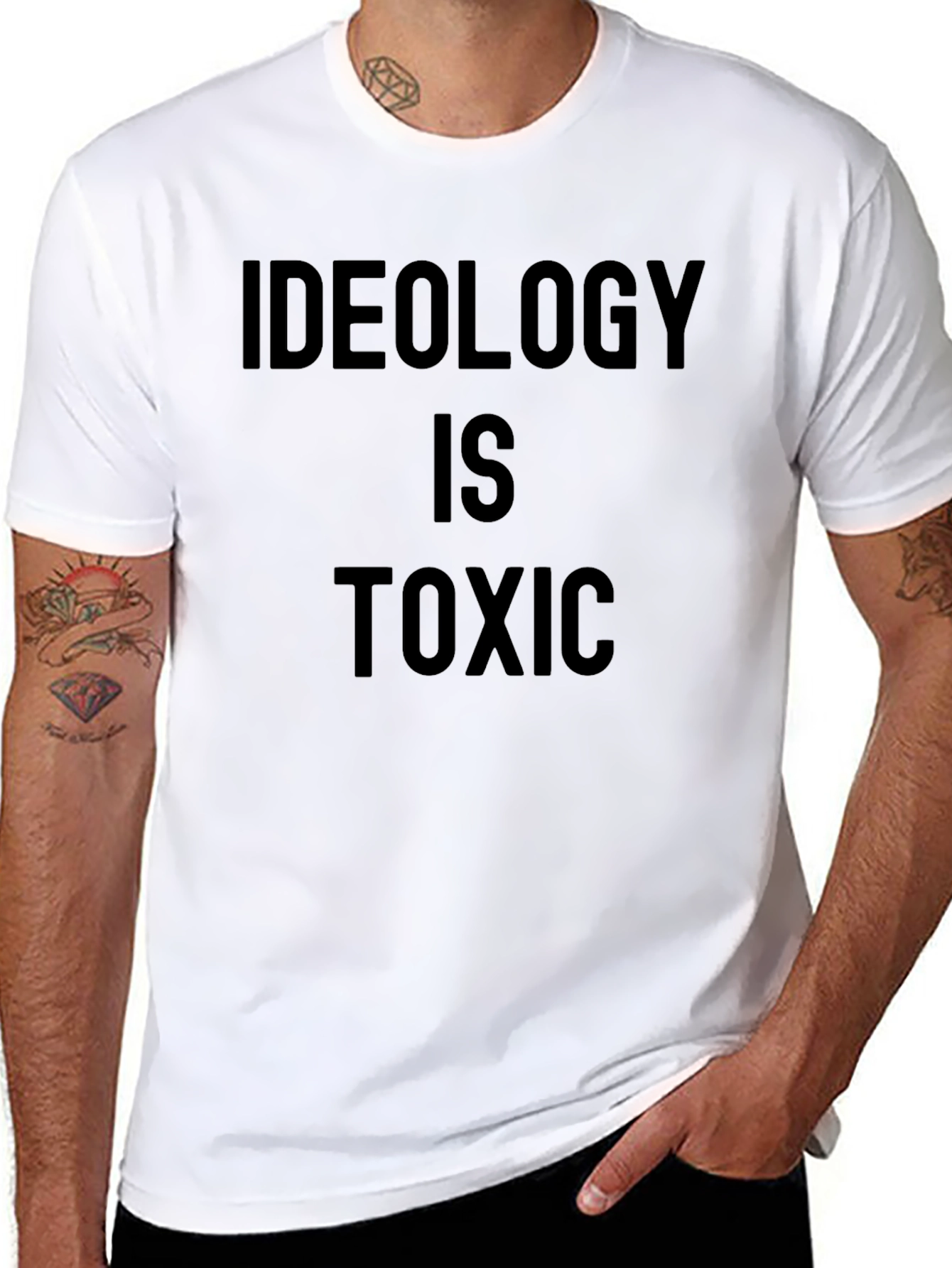 Black Ideology is Toxic Graphic T-Shirt view 8